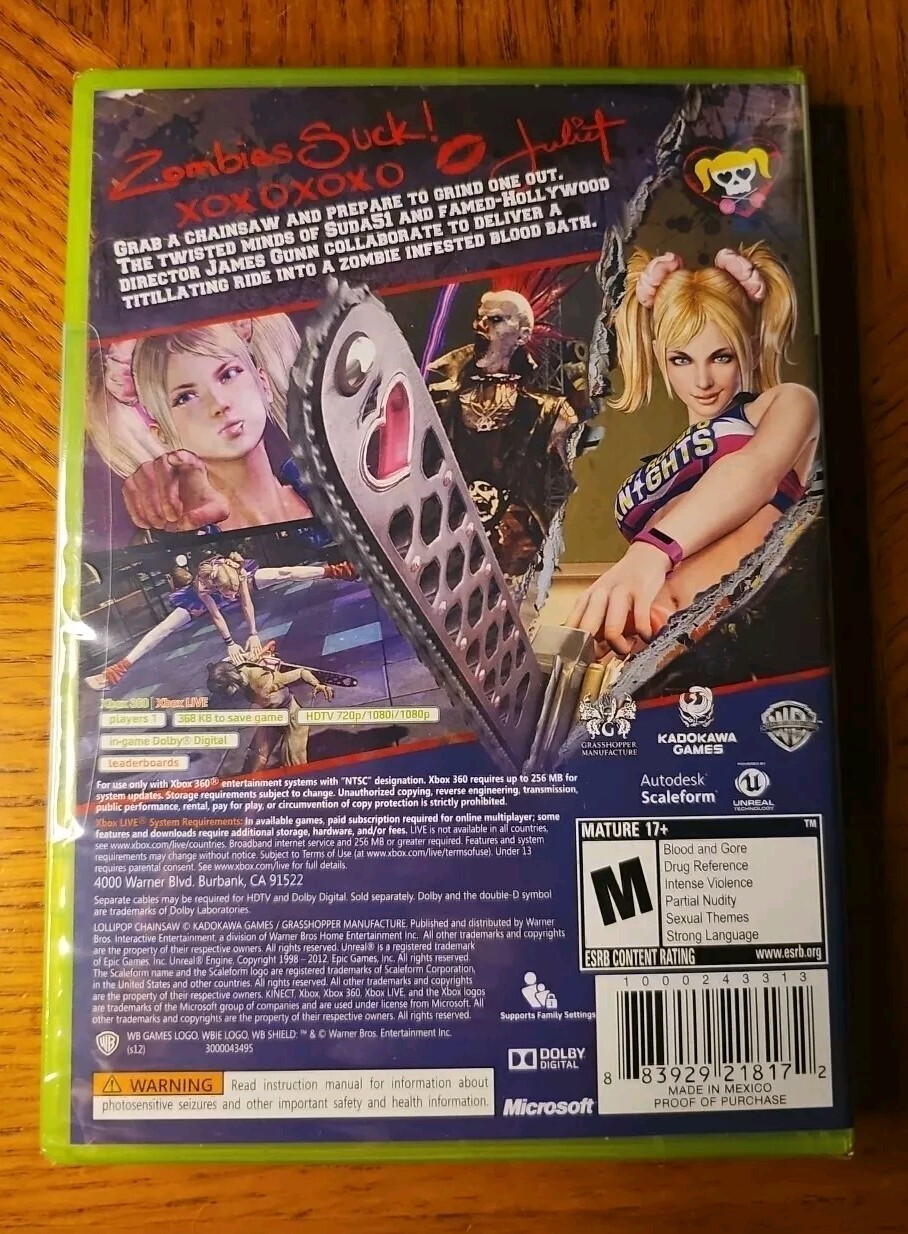 New / Sealed Lollipop Chainsaw (Microsoft Xbox 360, 2012) —