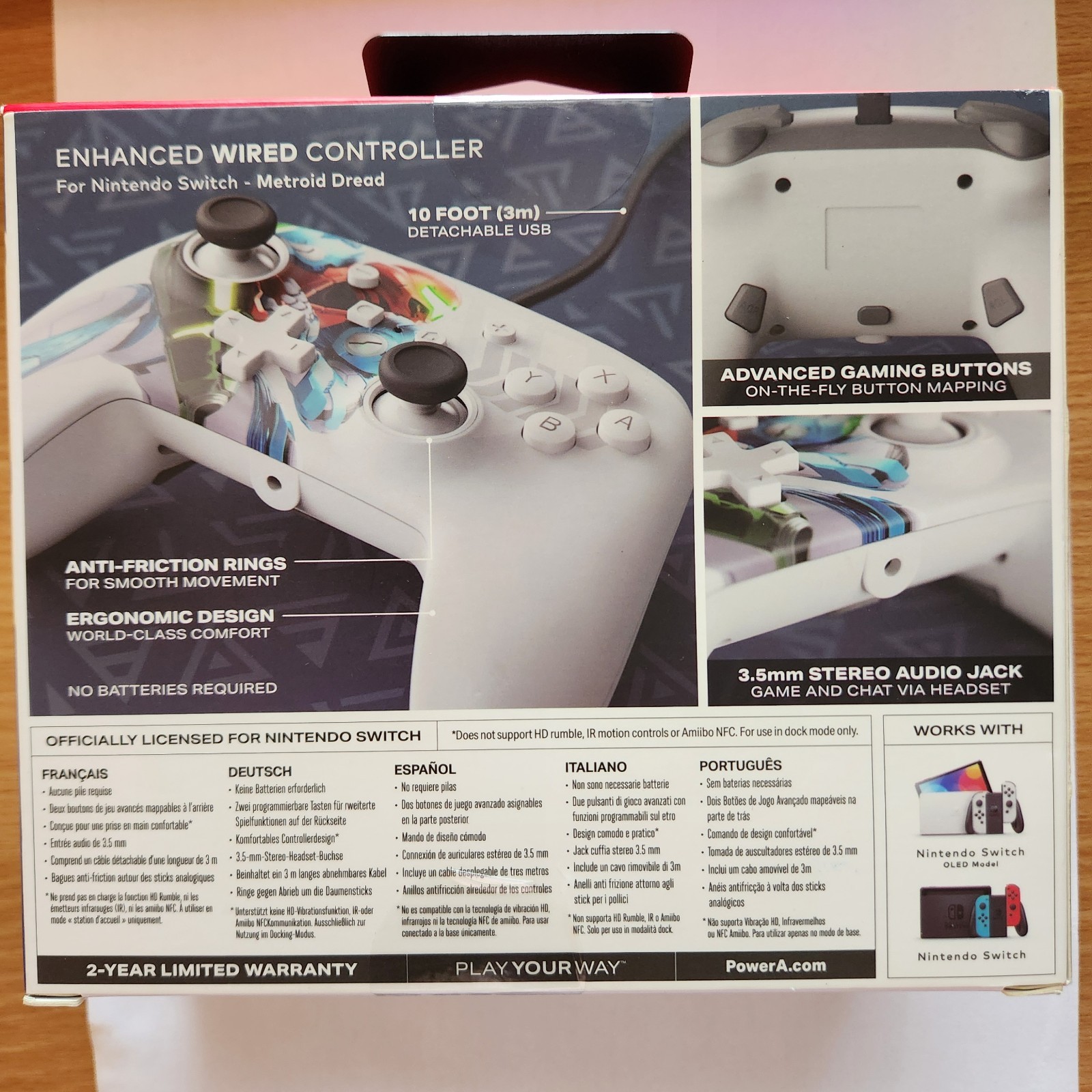 PowerA Enhanced Wired Controller for Nintendo Switch Metroid Dread New & Sealed!