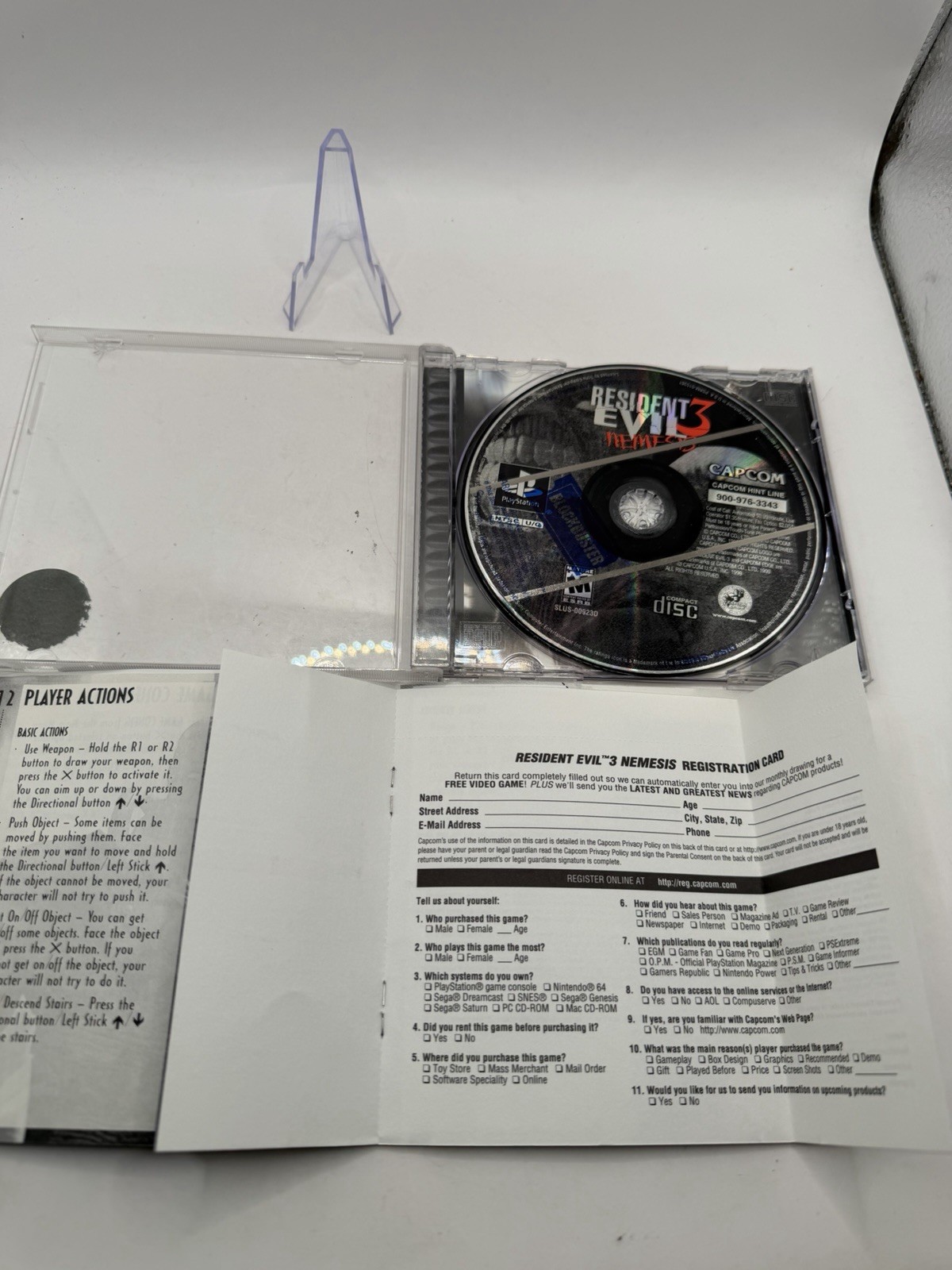 Resident Evil 3: Nemesis With Manual And Registration, Black Label. Fast Ship