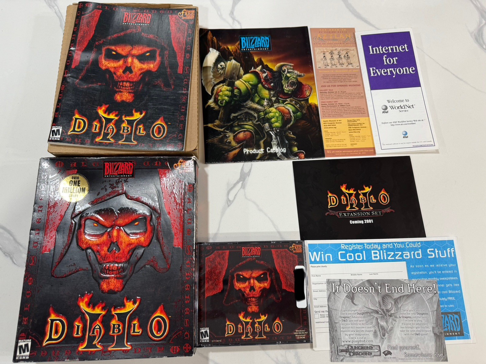 Diablo II 2 Blizzard PC Big Box CIB Complete w/ Manual CD-ROM 2000