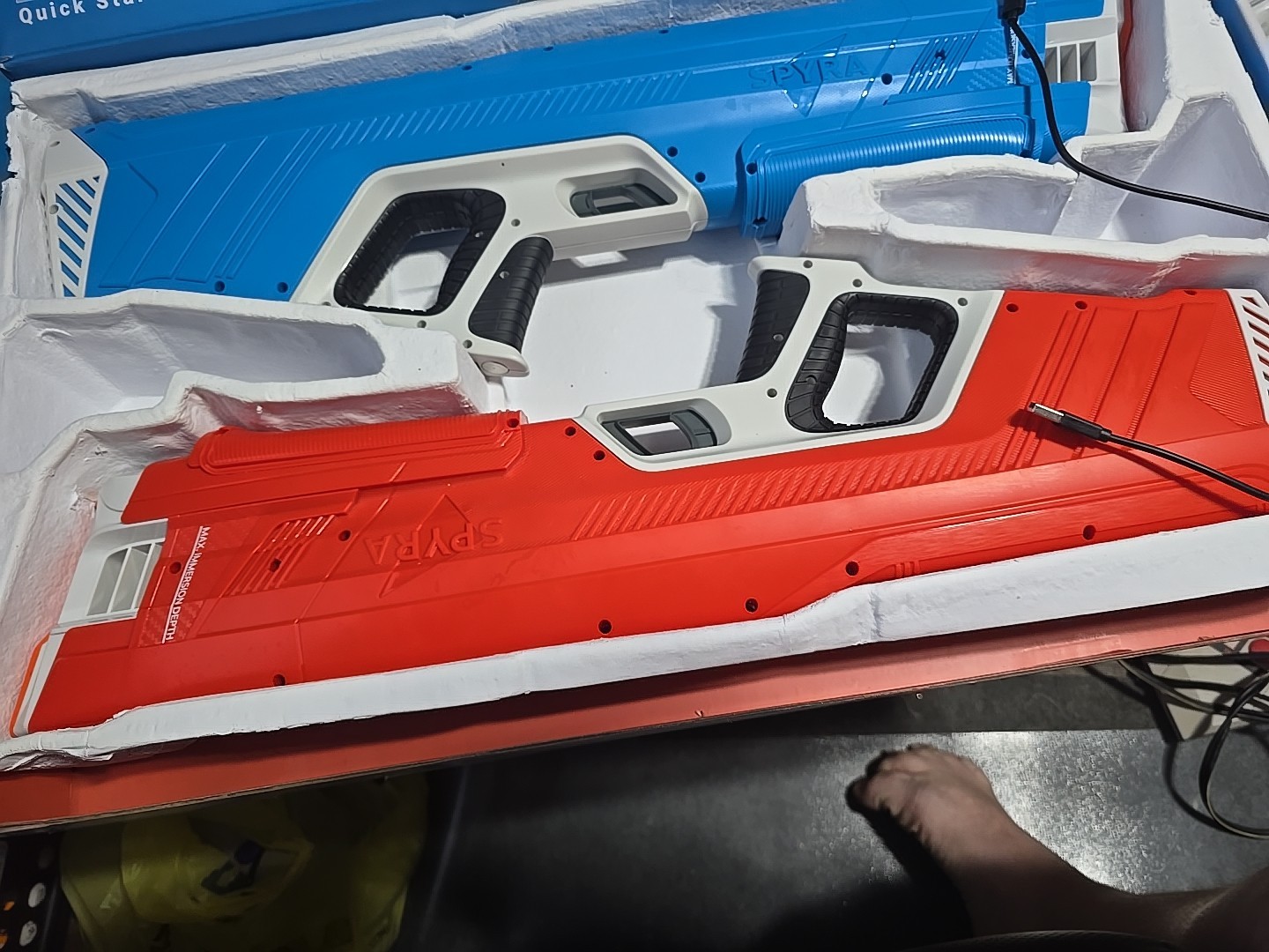 Spyra Two Electronic Water Gun Super Blaster Duel Pack Red and Blue SPYRATWO