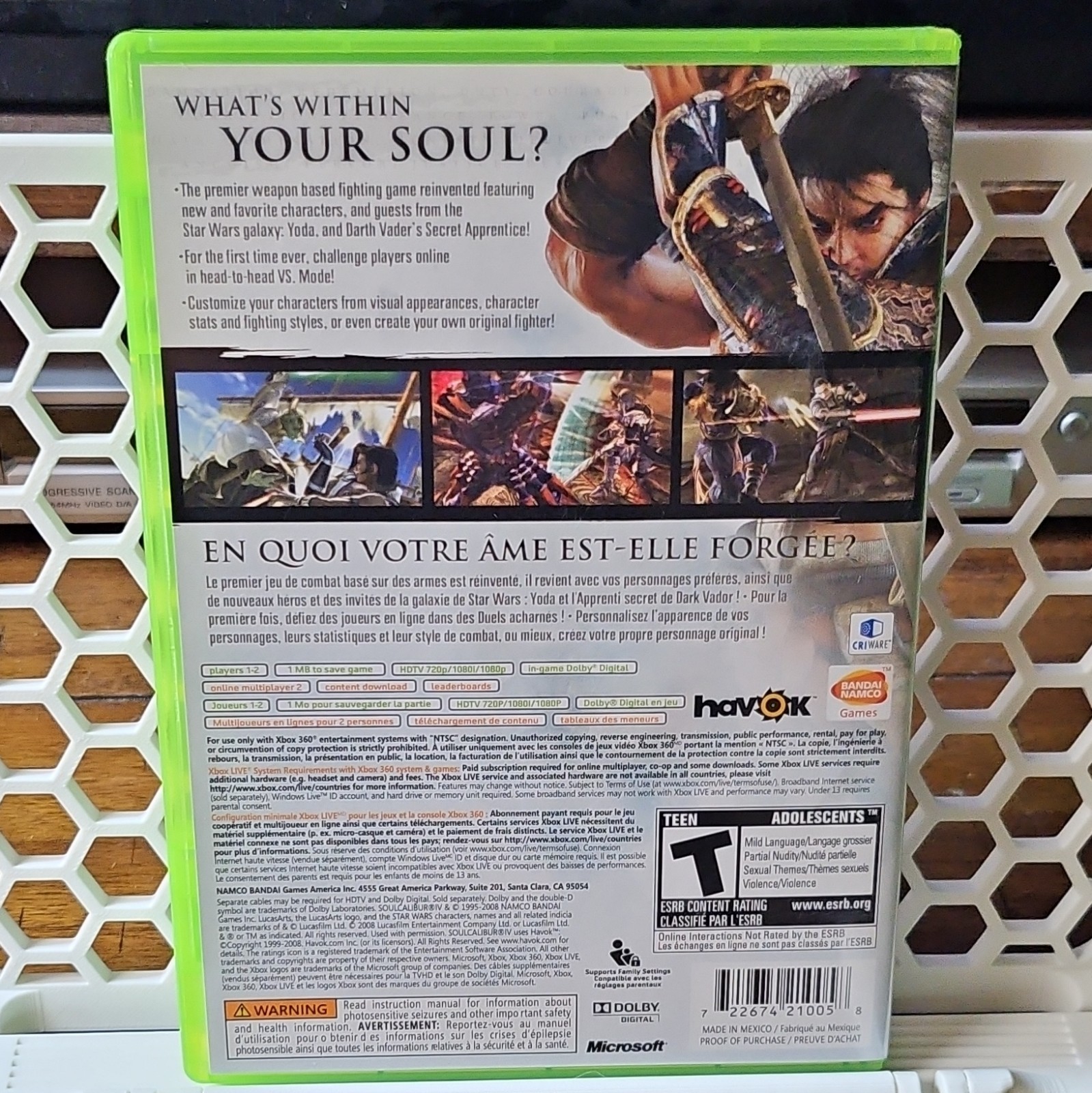Bandai Namco SoulCalibur IV (Xbox 360, 2008) T NTSC-U/C Fighting Complete