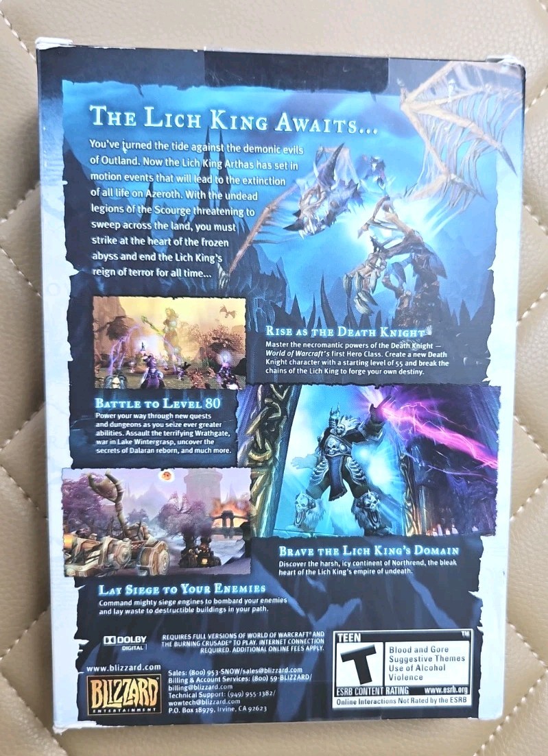 World of Warcraft: Wrath of the Lich King Expansion Set PC DVD Sealed