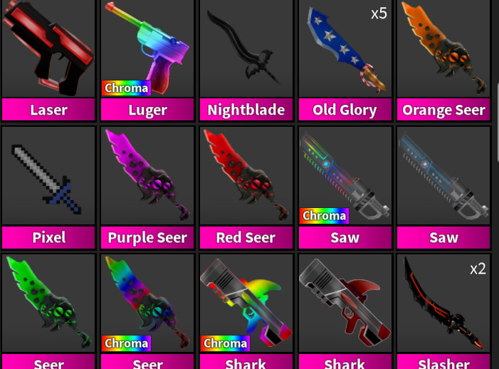 Roblox Murder Mystery 2 MM2 ALL Super Rare Godly Knives and Guns *FAST DELIVERY*