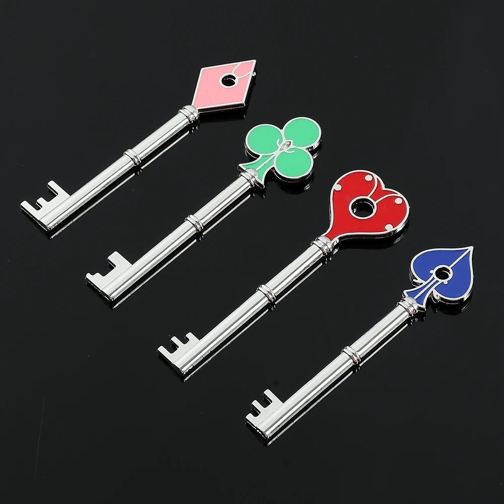 Resident Evil 2 Collectible Keys Set Heart Diamond Spade Club Replica Props