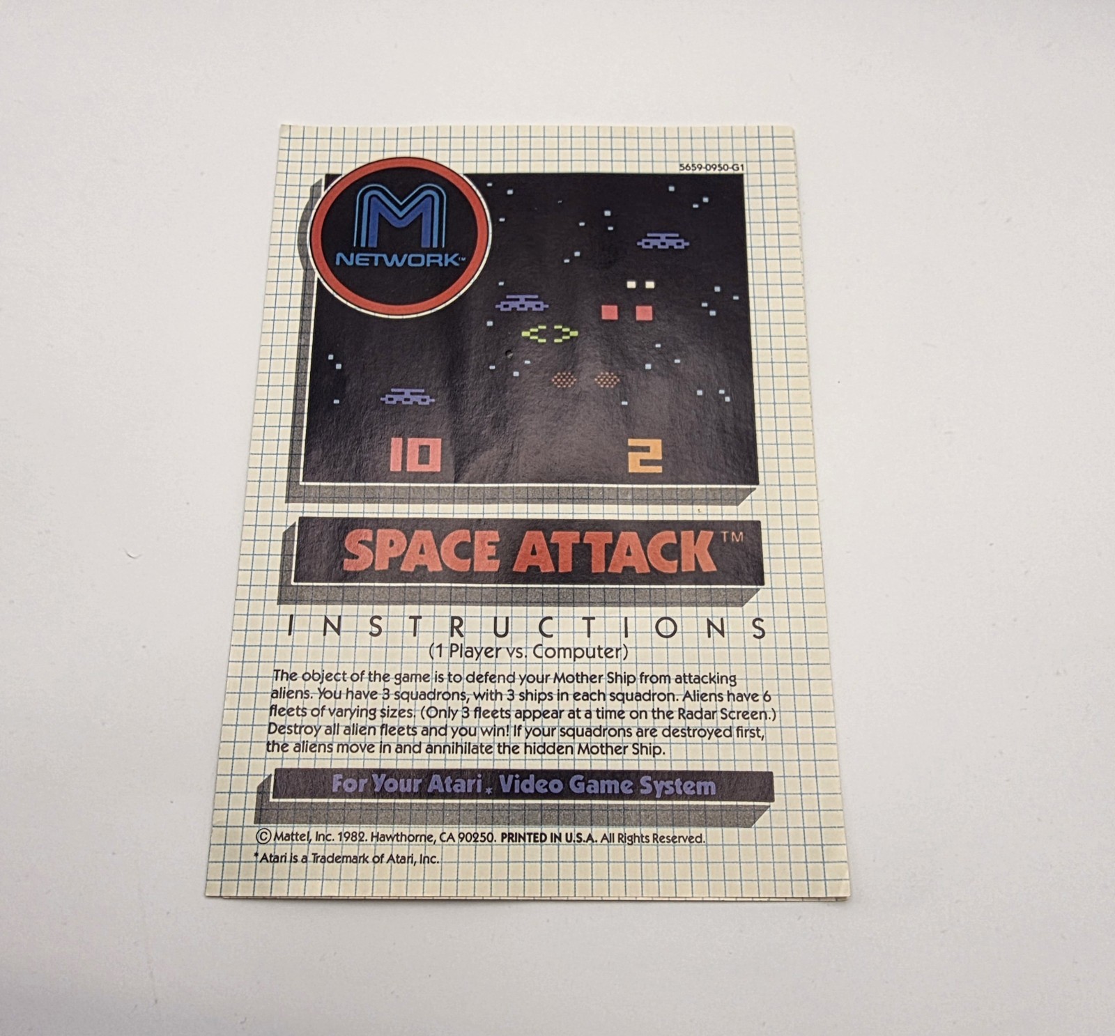 Atari 2600 Video Game Space Jockey Vidtec Space Attack Network CIB 1982