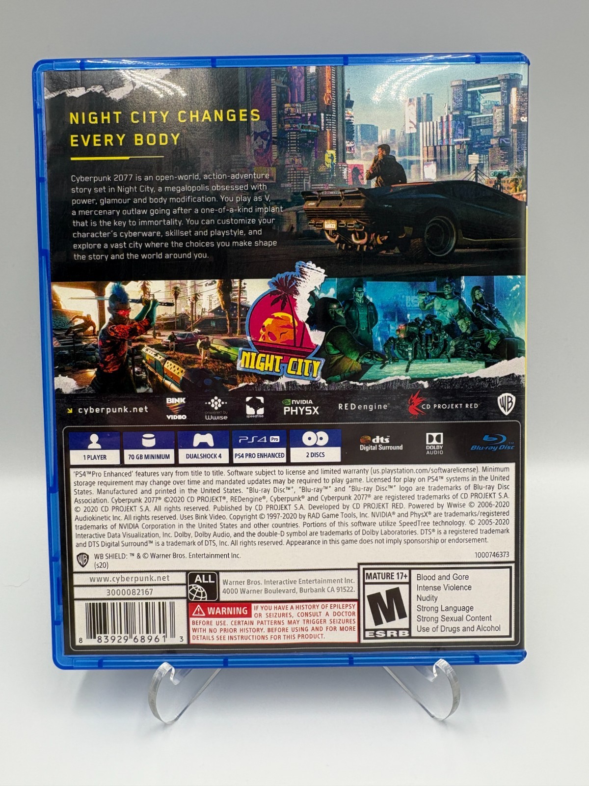 Cyberpunk 2077 – PlayStation 4 PS4 – w/ Slip Cover – Missing Inserts – Tested