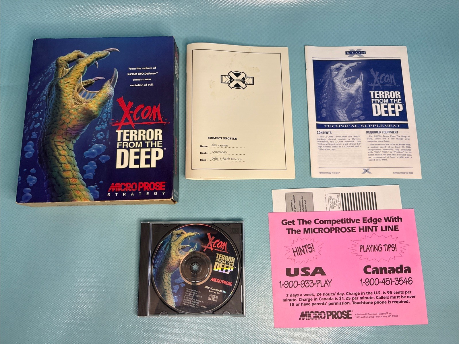 X-COM Terror From the Deep PC Big Box MicroProse w/ Manual Inserts COMPLETE
