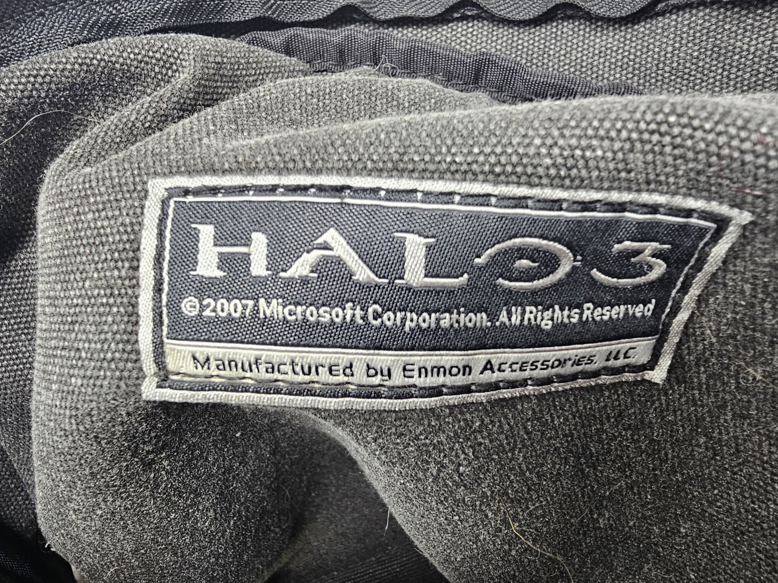 RARE 2007 UNSC Microsoft Halo 3 XBOX Gray Canvas Messenger Bag Master Chief