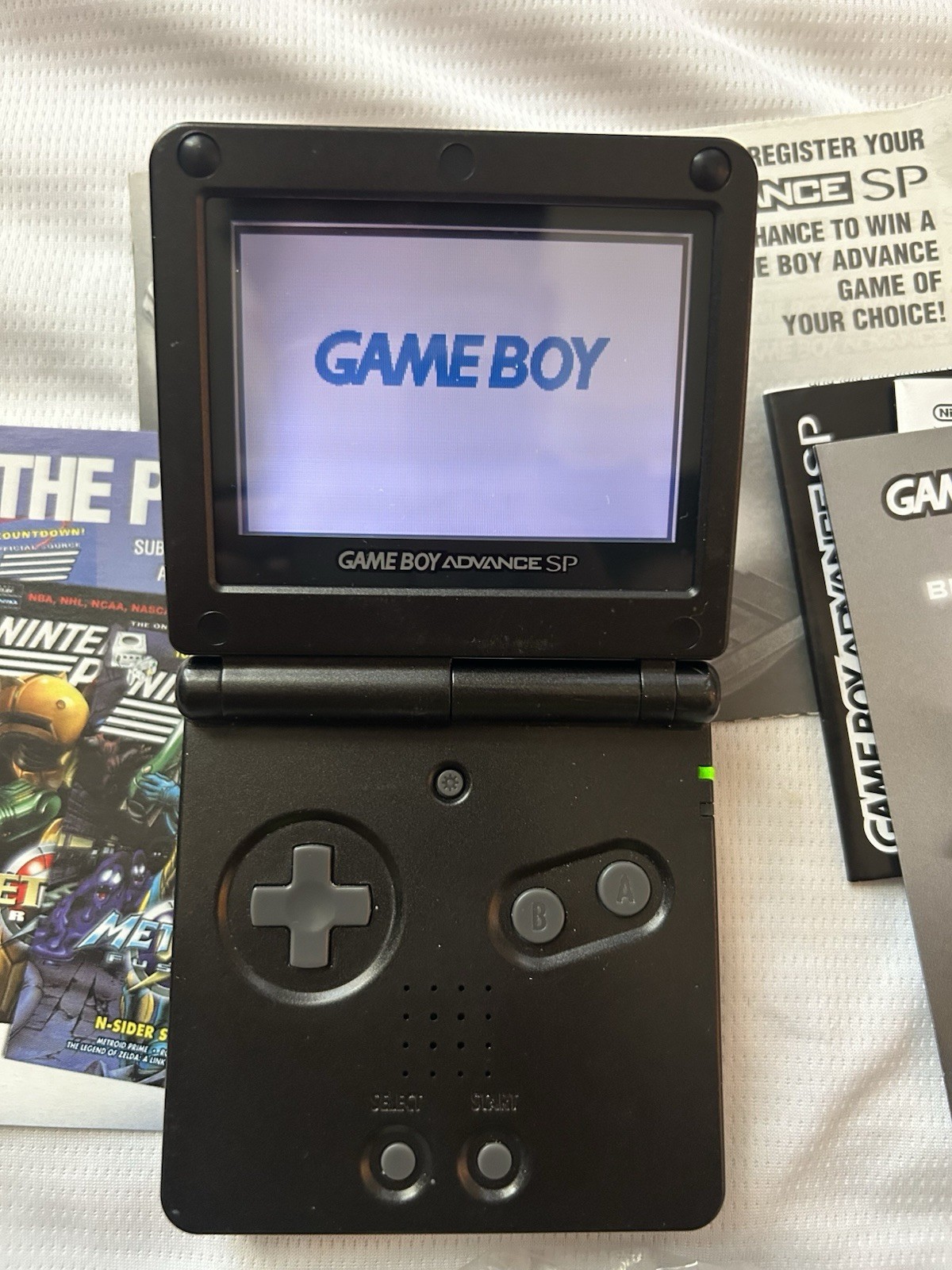 Nintendo GameBoy Advance SP Onyx Black Handheld Game System CIB W/ Manuals