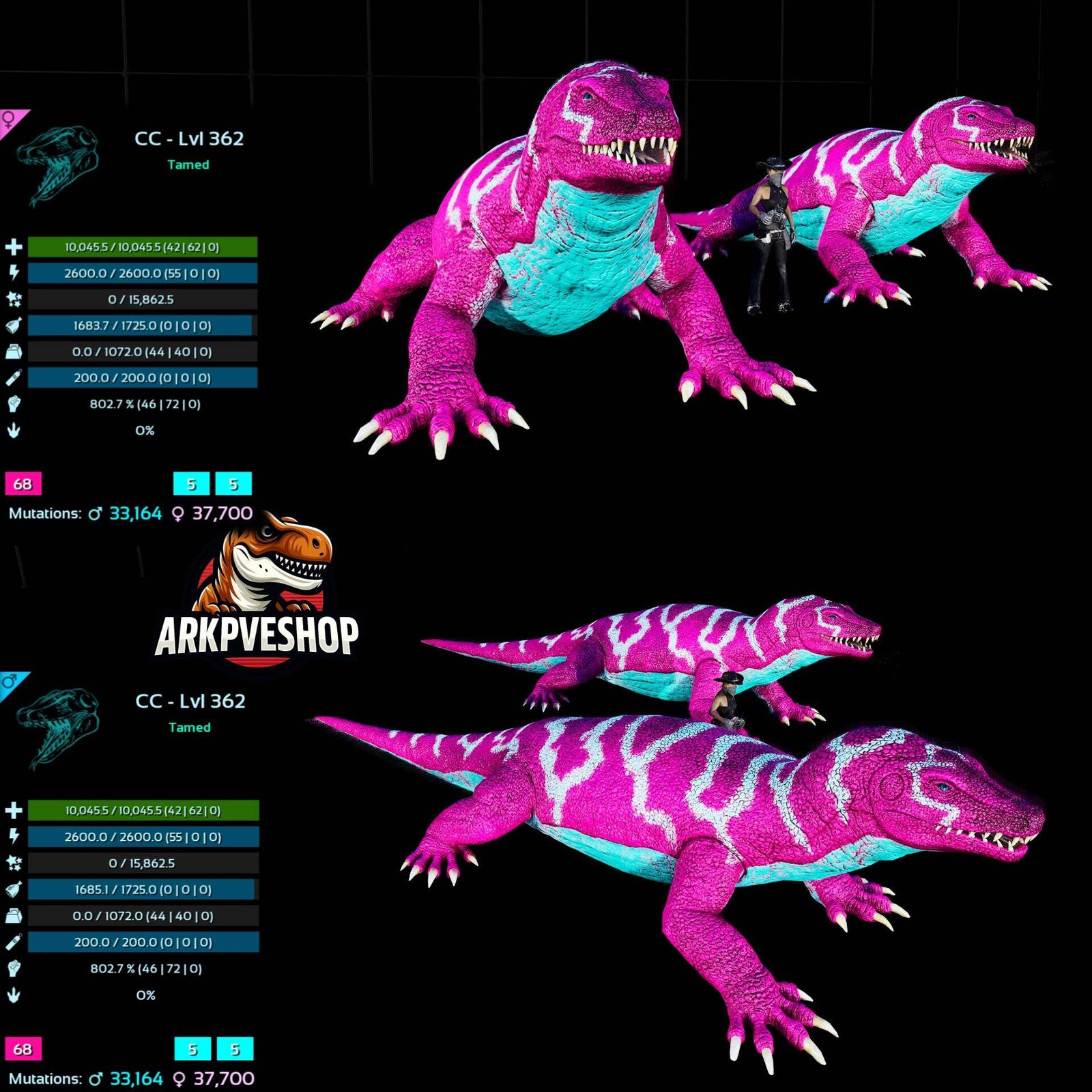 ASA PVE 🦖ARK Survival Ascended Megalania 362Lvl toxin utility