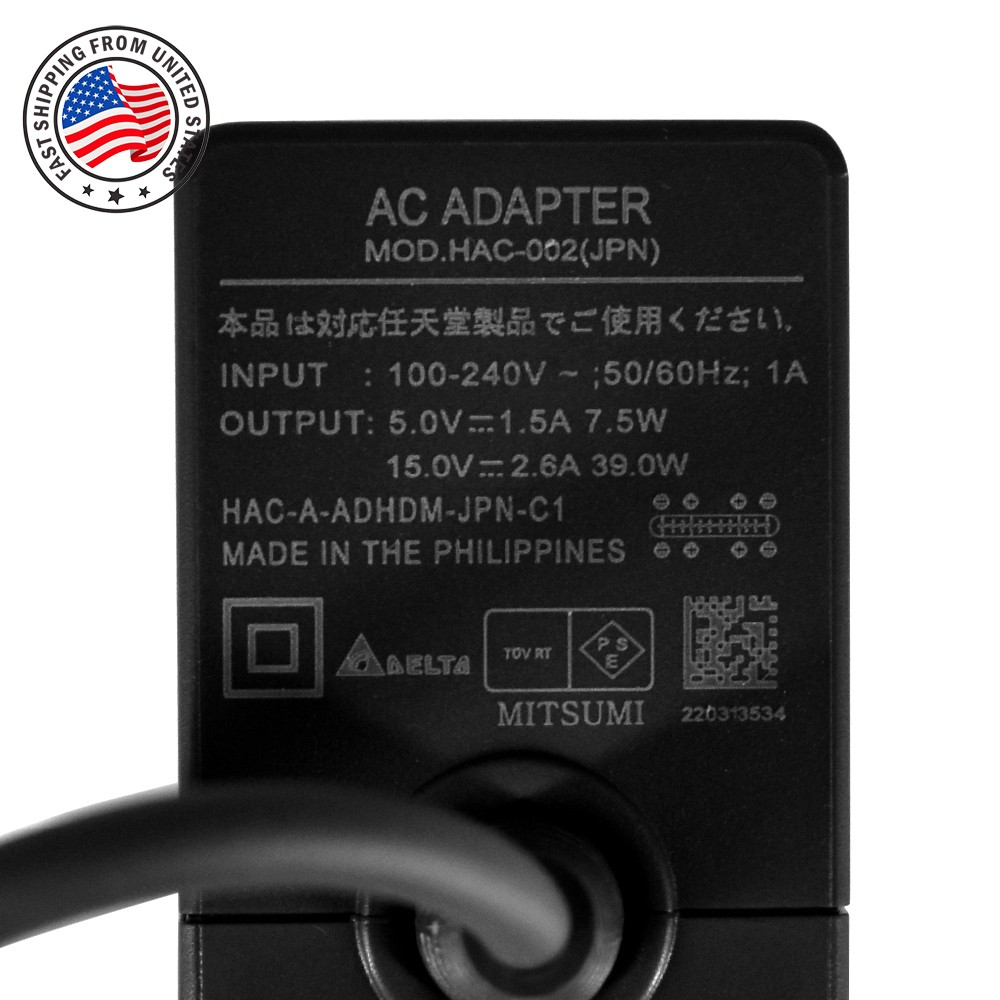 New Original Nintendo Switch Charging AC Adapters Power HAC-A-CDH-V1 US STOCK