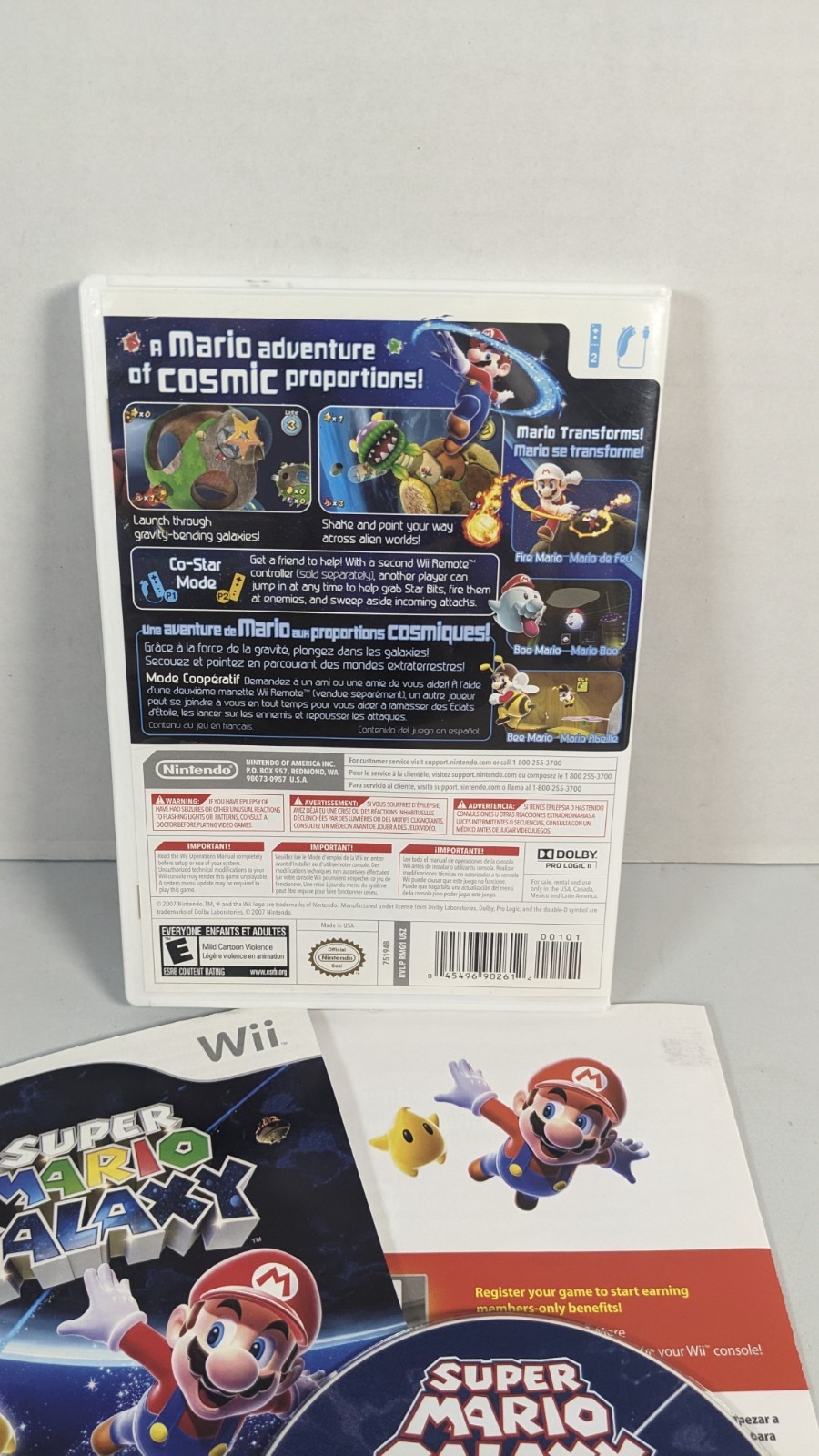 Super Mario Galaxy (Nintendo WII, 2011) CIB Tested Complete Case & Manual