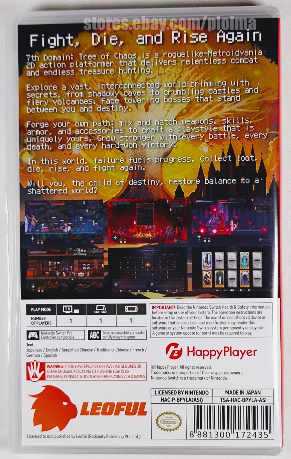 7TH DOMAIN: TREE OF CHAOS Nintendo Switch Game ASIAN Release, USA Seller Seventh