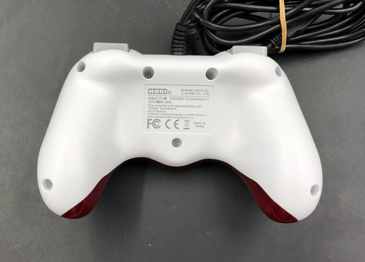 Hori Pokken Tournament White/Red Wired Pro Pad Controller for Nintendo Wii U