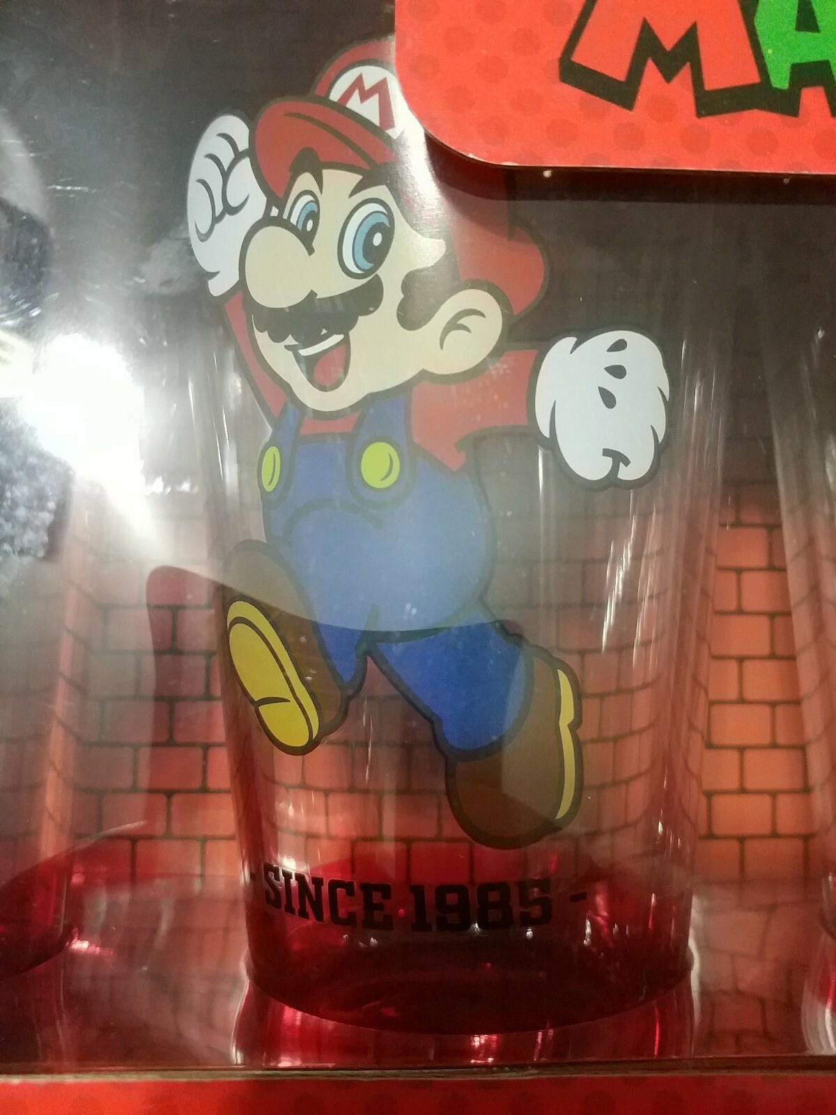 Nintendo Super Mario 4 Piece Pint (16 oz) Glass Set-New-Mario/Luigi/Yoshi/Peach