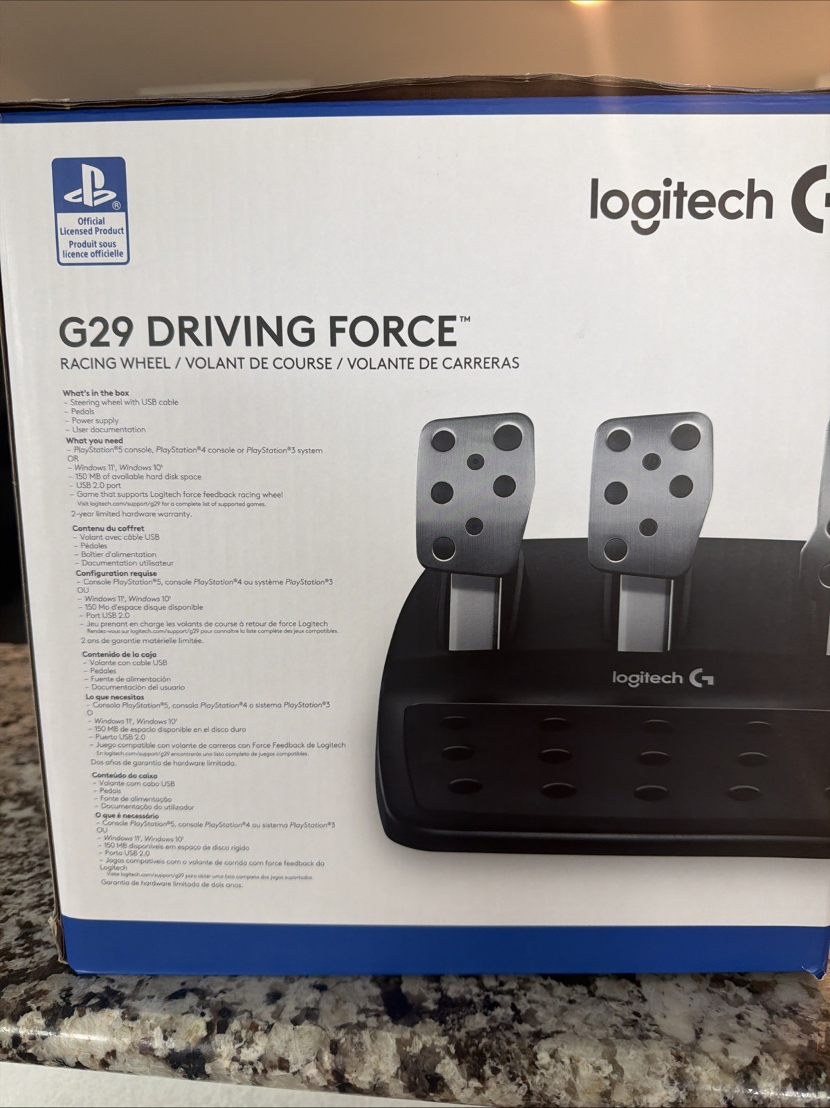 New Logitech G29 Driving Force Black 941-000110 Racing Wheel for PlayStation/PC