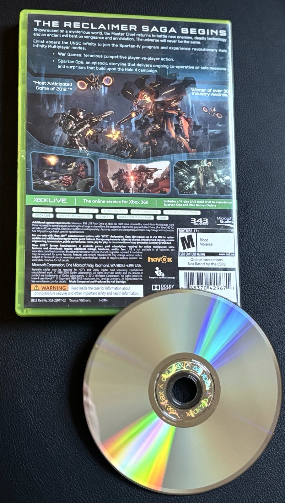 Halo 4 Microsoft Xbox 360 Complete 2-Disc Set, 2012 Edition