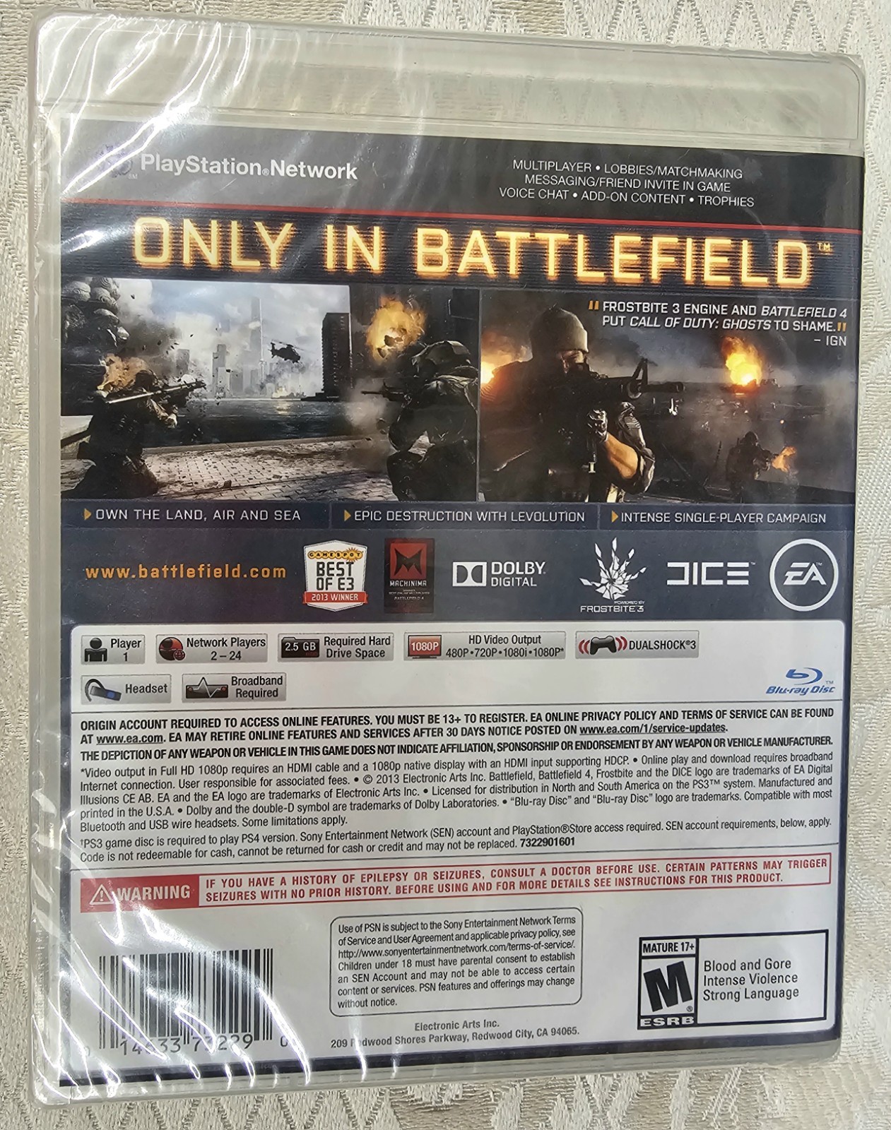 NEW Battlefield 4 Powered By Frostbite 3 – PS3 Y-Folds Factory Sealed 2013