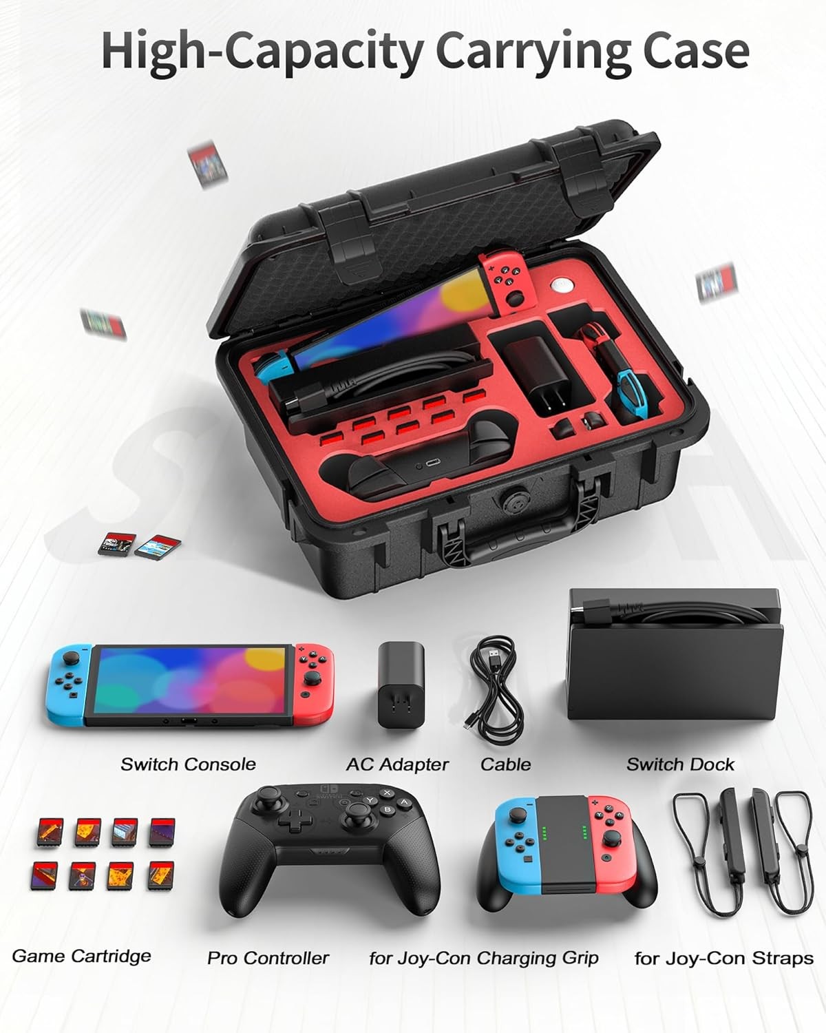 Waterproof Hard Shell Storage Case For Nintendo Switch OLED Console & Controller