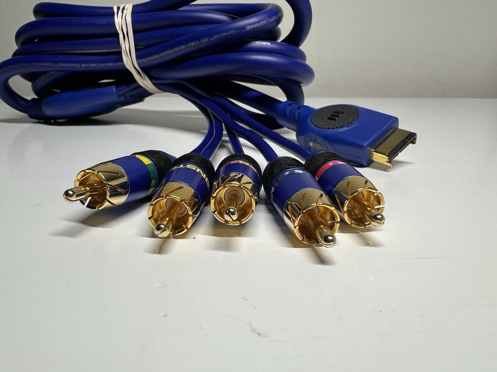 Monster Cable Playstation 2 3 PS2 PS3 Component Cable Gold Tip 10 ft Blue Sony