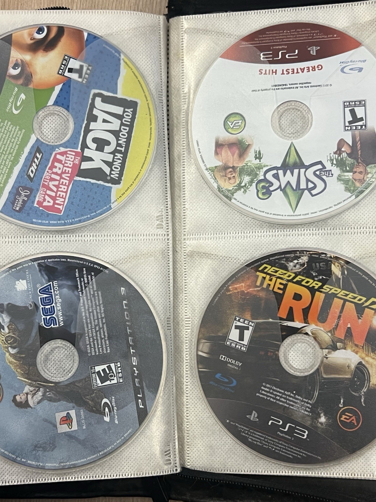 Lot Of 64 Sony Playstation 3 PS3 Disc Only Games Binder Untested Mixed Games