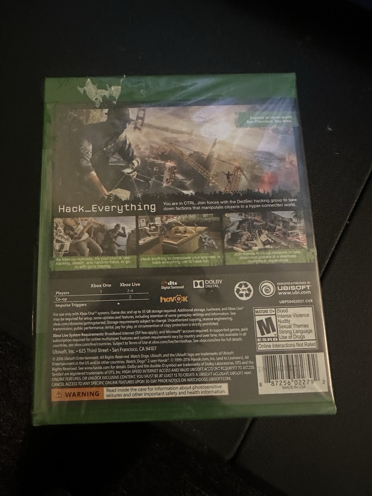 Sealed Copy Watch Dogs 2 Xbox One
