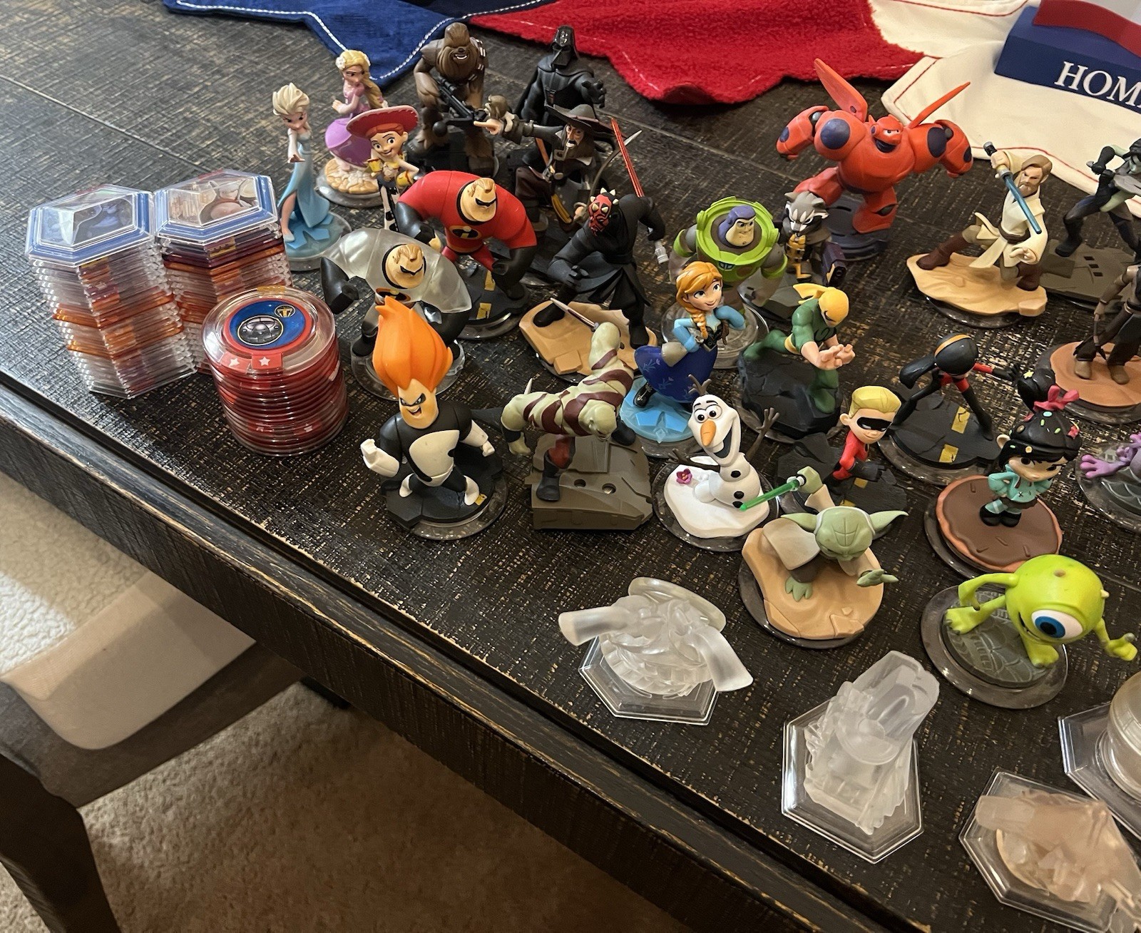 Assortment of Disney Infinity Figures With Power Disks And Play Cards (Not All)