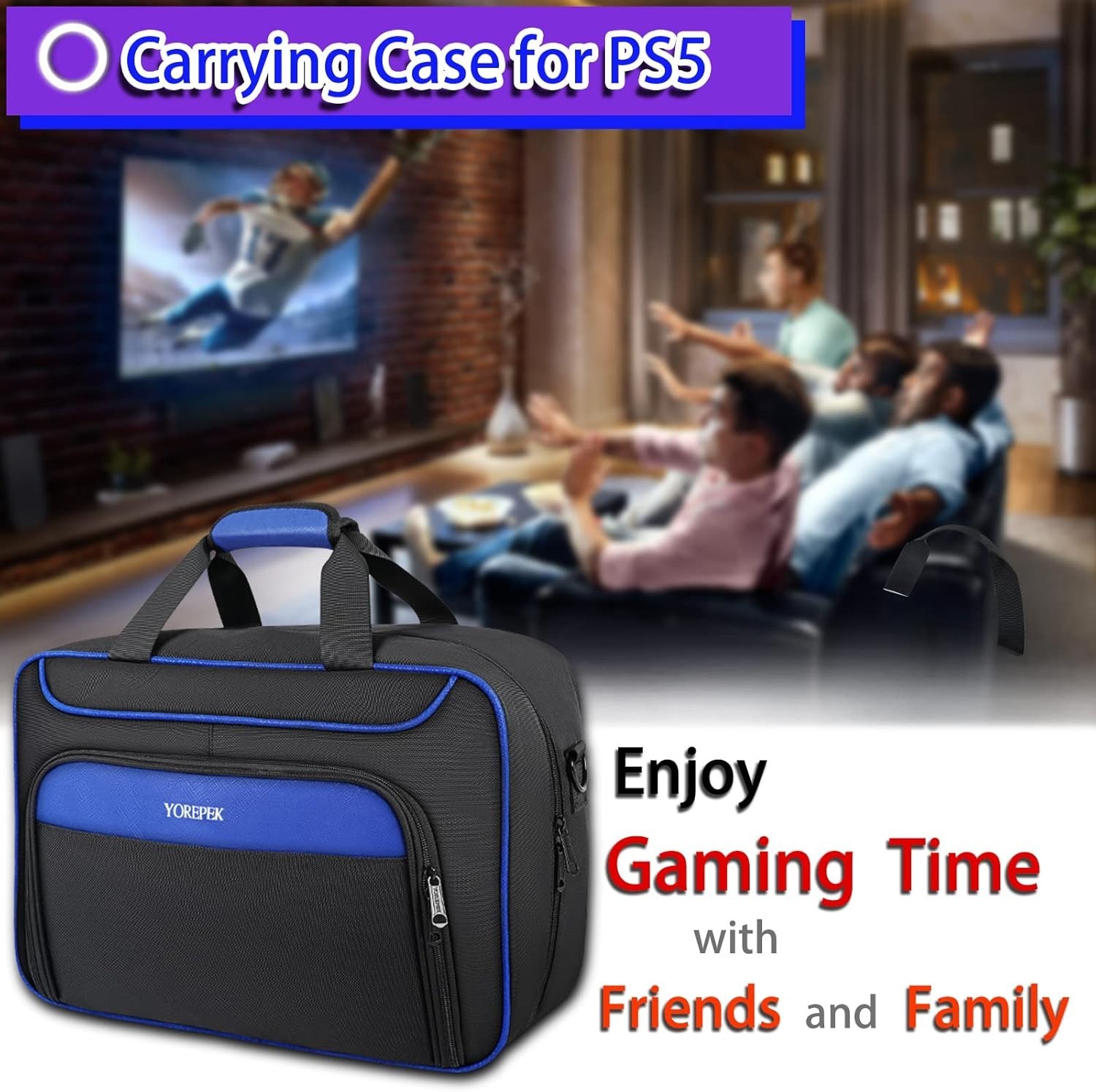 YOREPEK Travel Case for PS5 Console Carrying Bag for PlayStation 5 Accessories