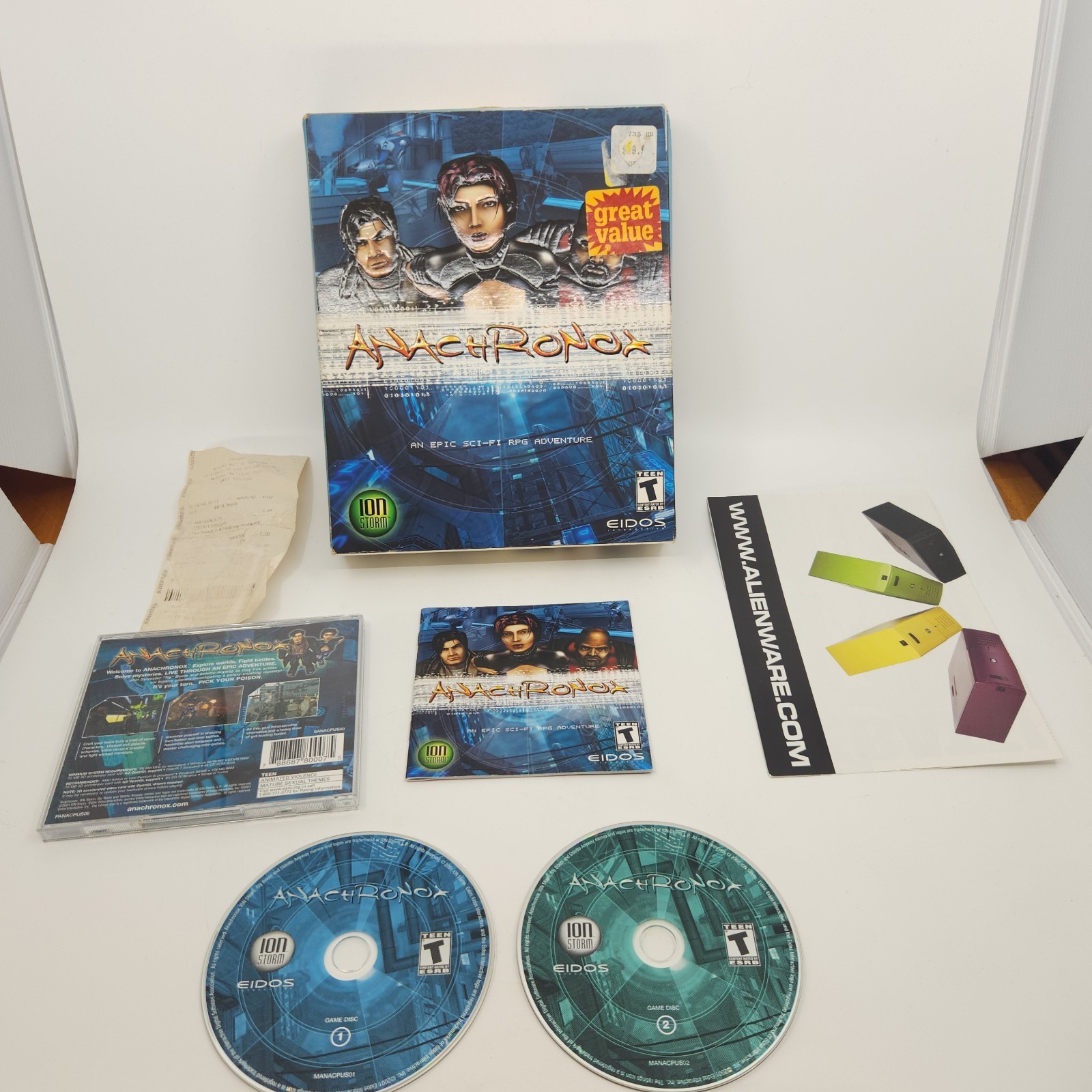 Anachronox – Big Box – PC Game – Complete CIB + Original Receipt – 2001 – EIDOS