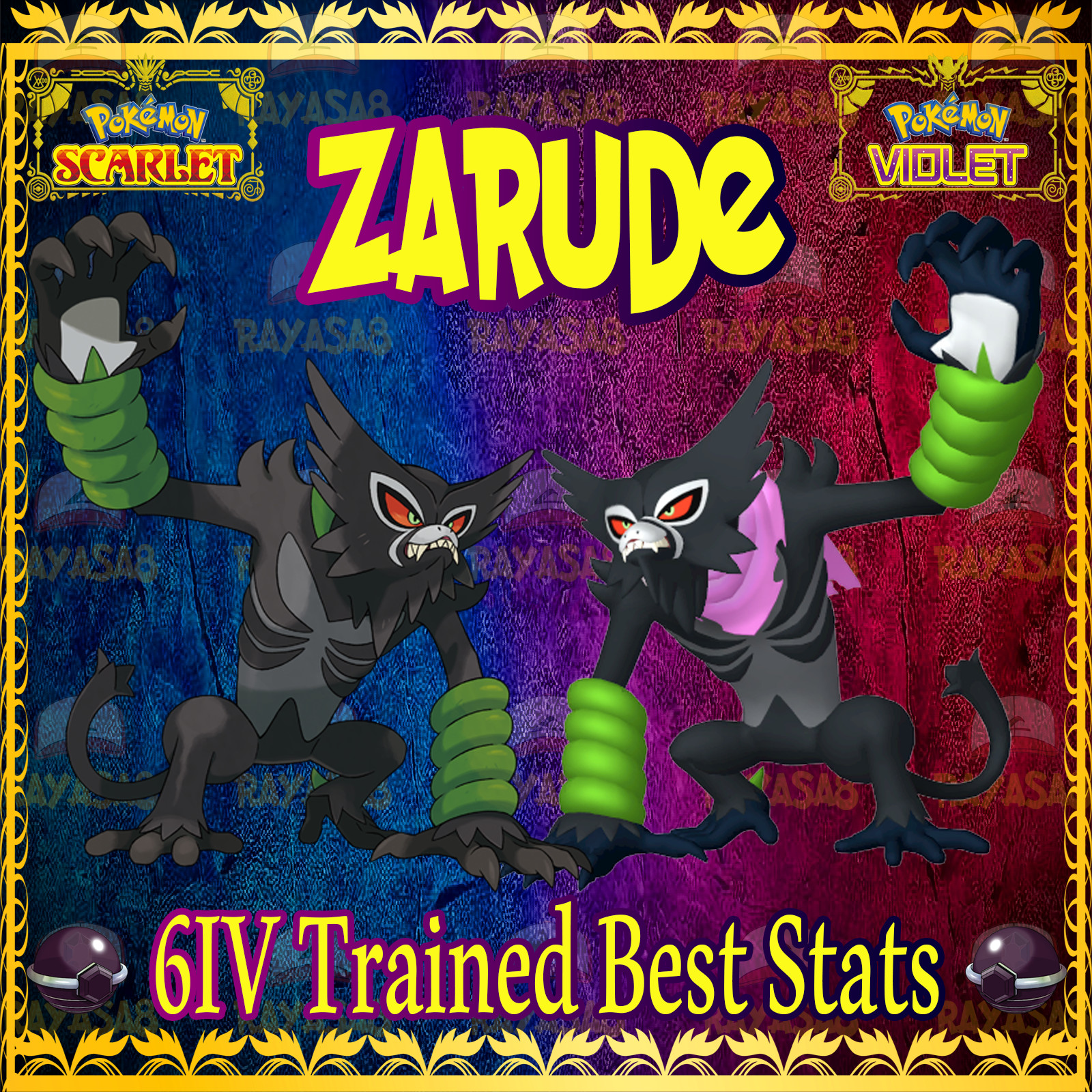 Pokémon Scarlet & Violet ⚡Zarude⚡ Event Mythical All Forms 6IV Shiny & Non Shiny