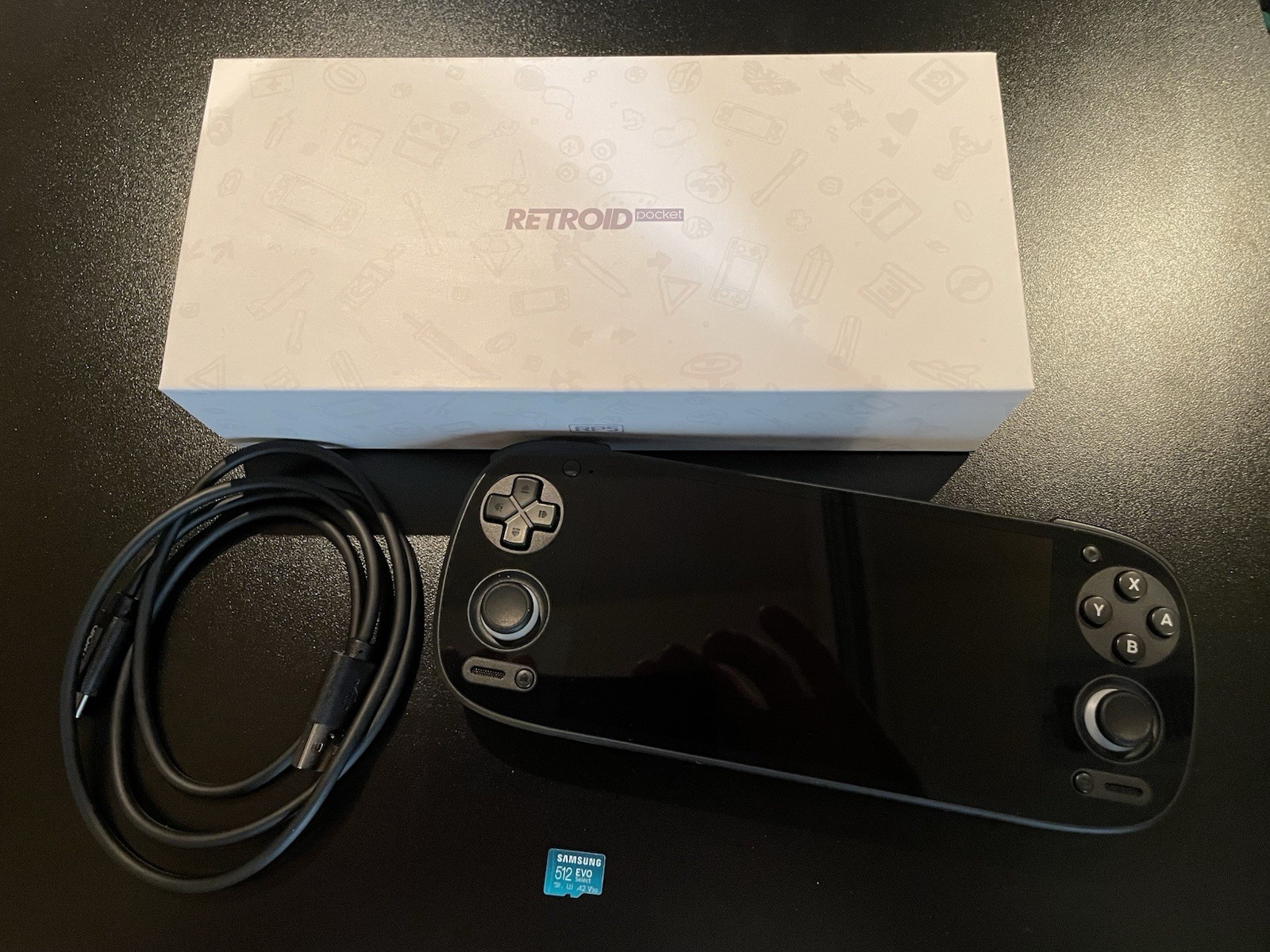 Retroid Pocket 5 Black OLED Android Handheld with Carrying Case and 512 GB SD