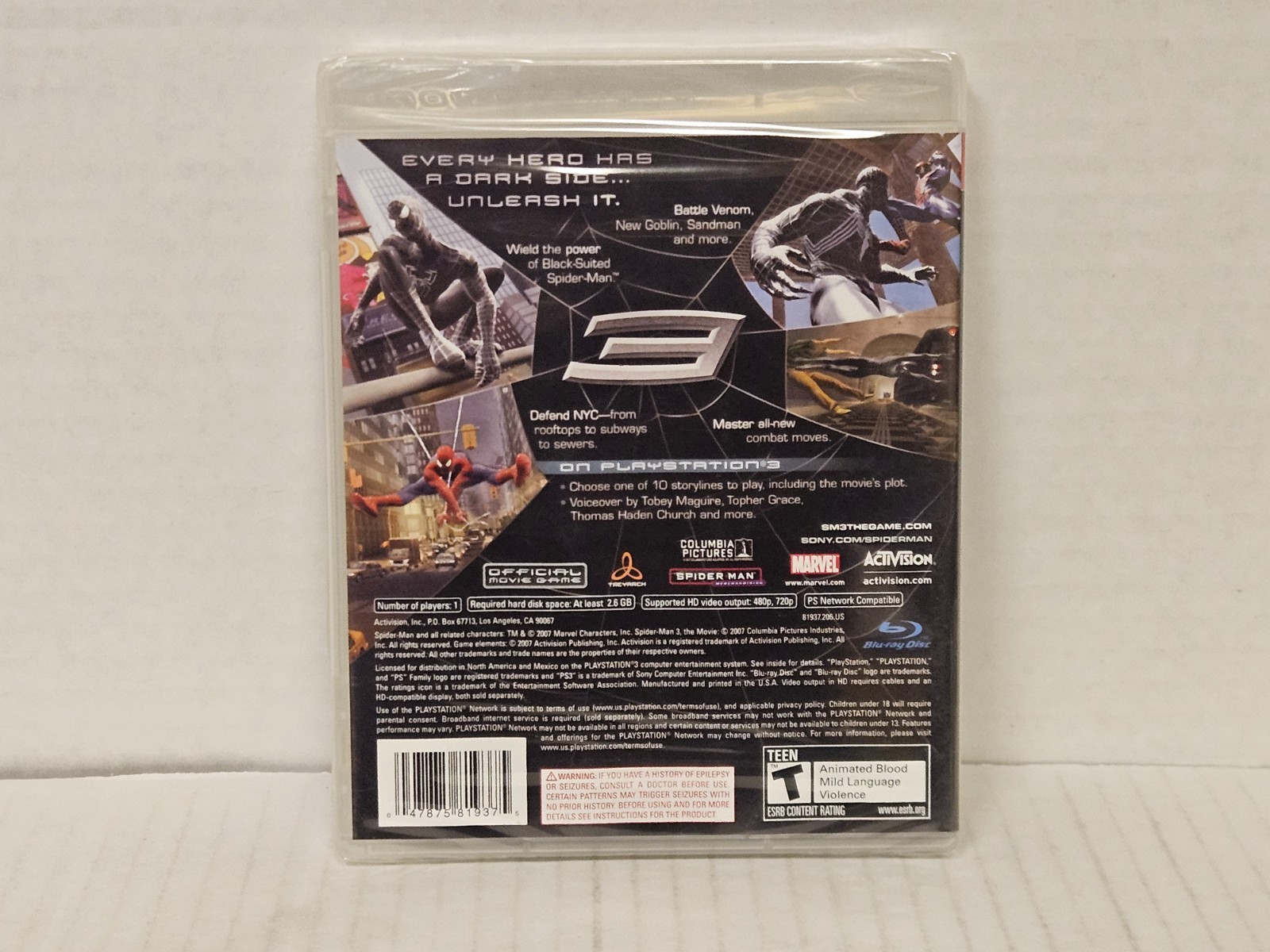 NEW Spider-Man 3 (Sony PlayStation 3, 2007) PS3 Factory Sealed Black Label