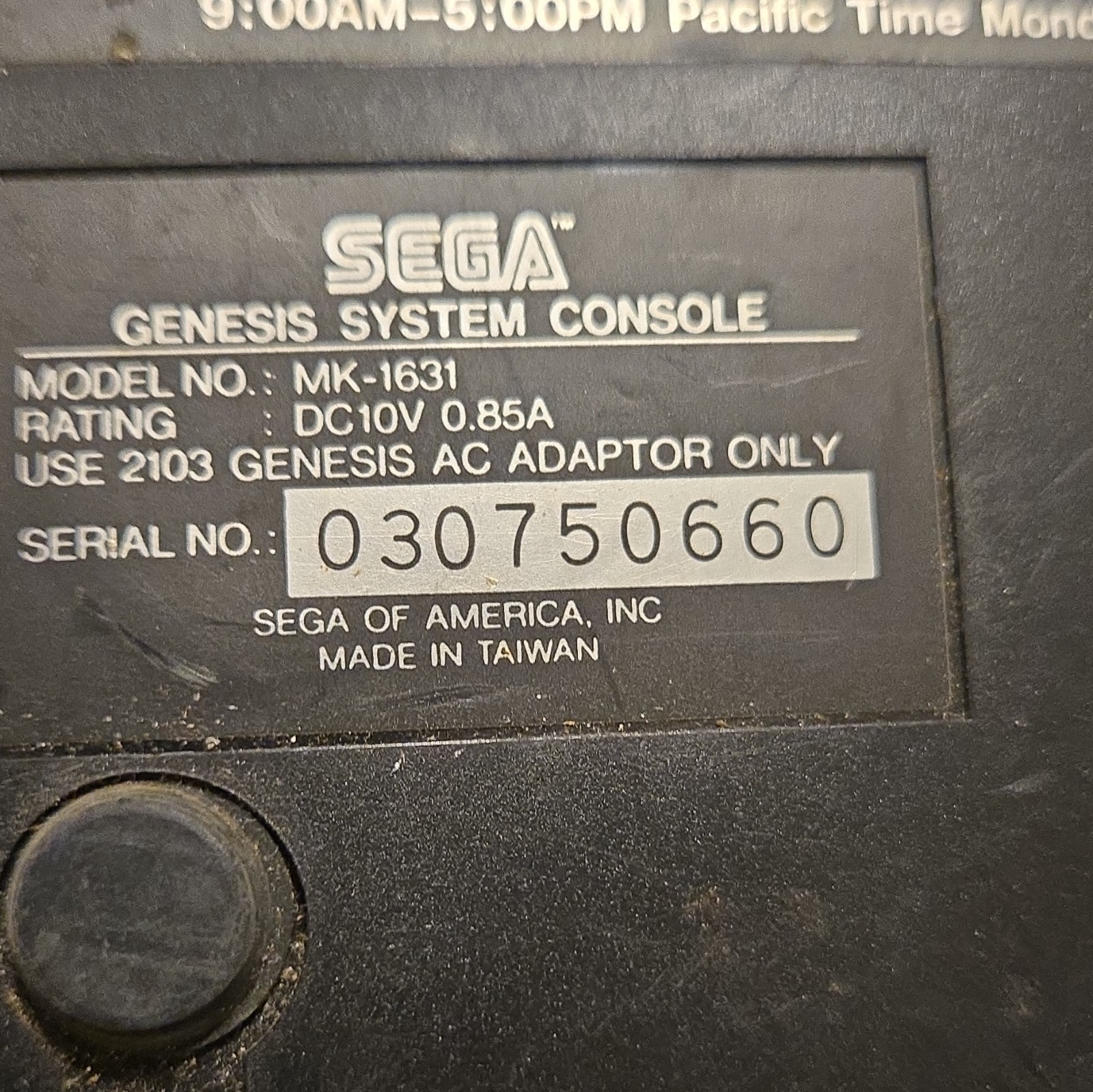 SEGA Genesis MK-1631 Black Console NTSC-U/C Composite RCA RF Cartridge Slot