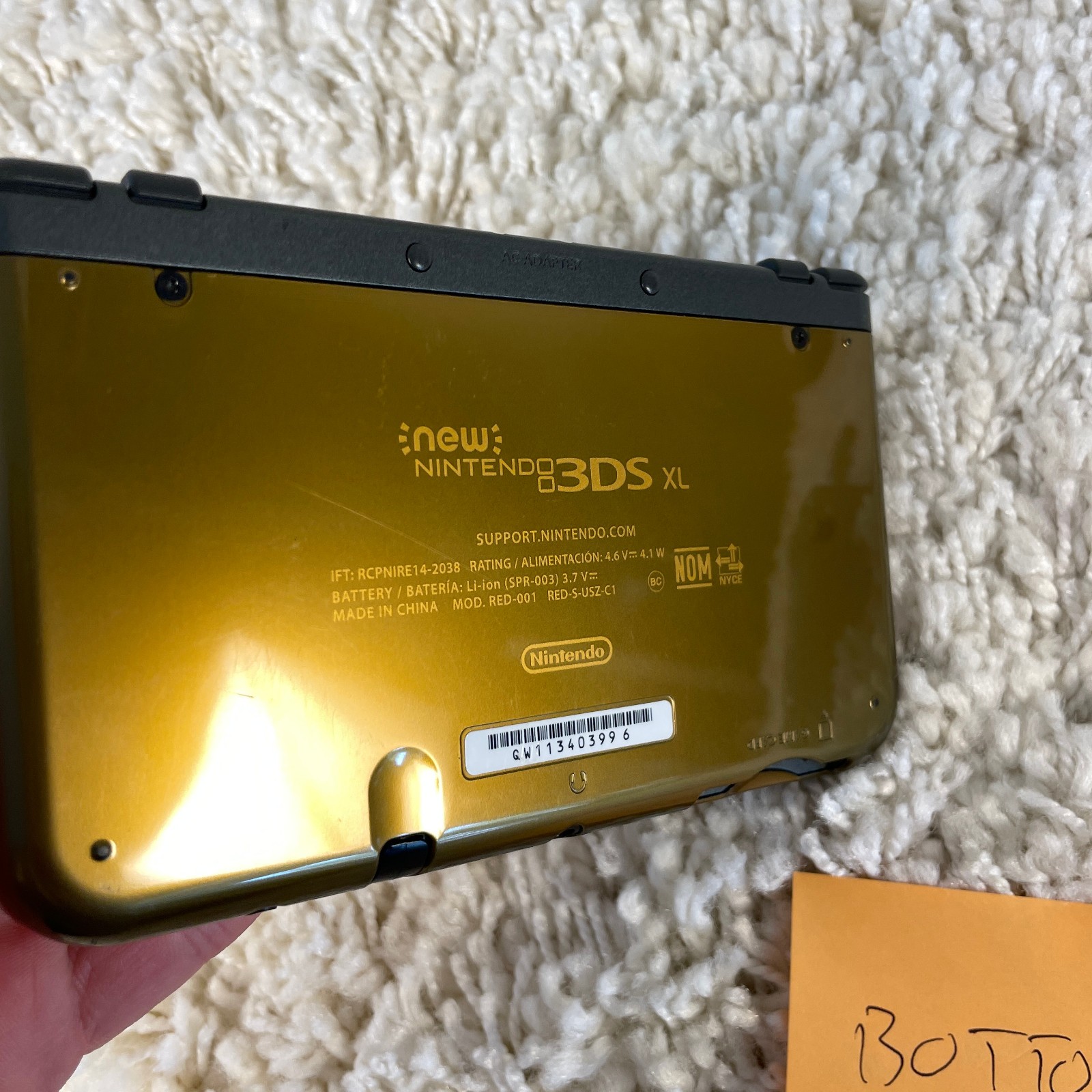 Nintendo New 3DS XL Zelda Hyrule Edition Handheld System RED-001 BOTTOM IPS