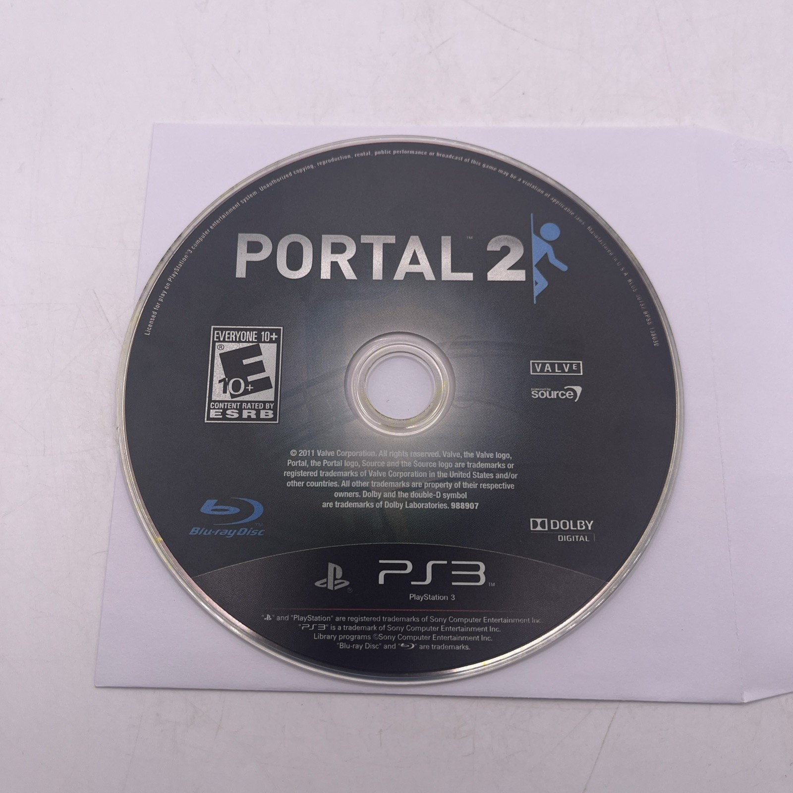 Portal 2 (Sony PlayStation 3, 2011) Tested – Disc Only