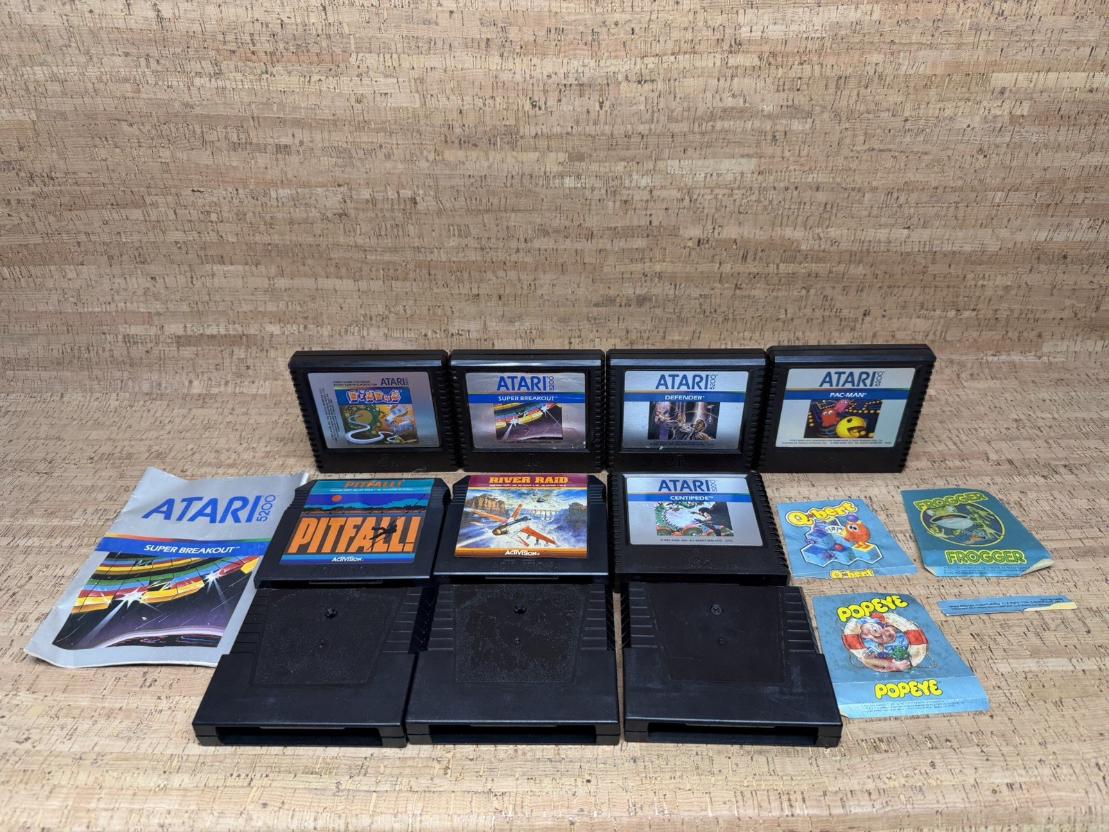 Lot of 10 – Atari 5200 Game Cartridges – Frogger Pac-Man Super Breakout Defender