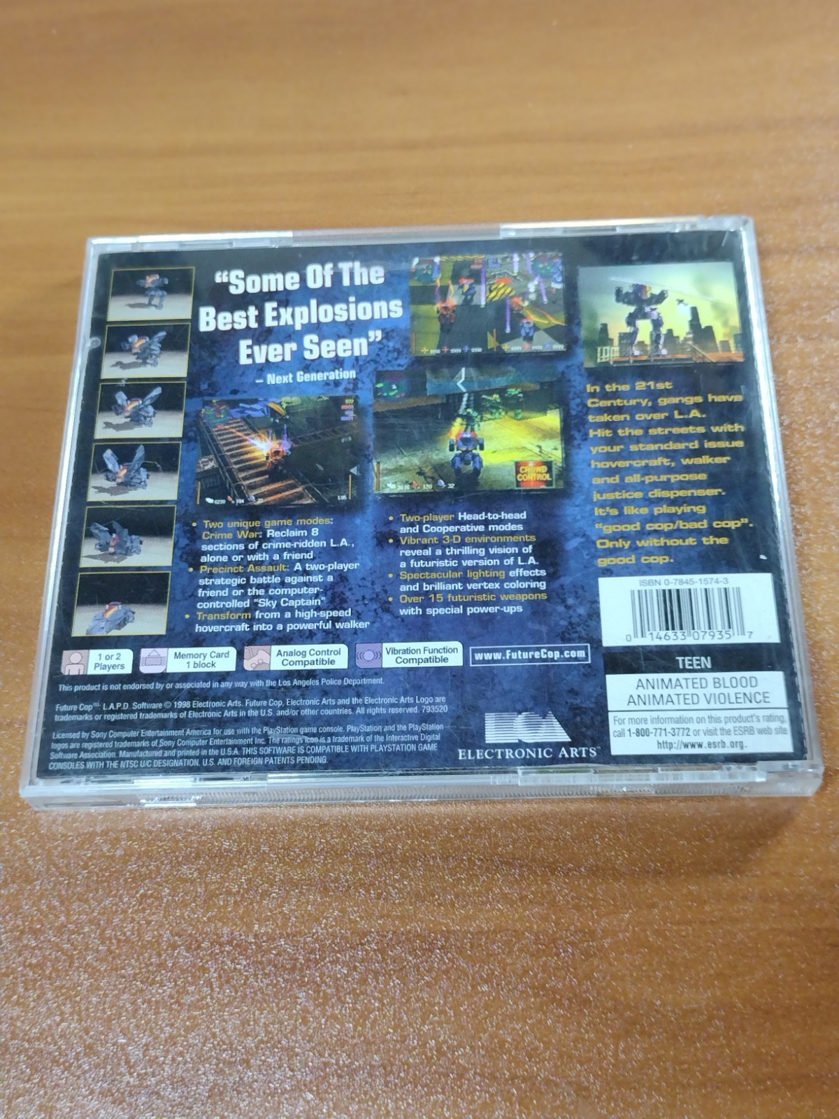 Future Cop LAPD Sony PlayStation 1 (PS1) Black Label CIB -Tested&Works-