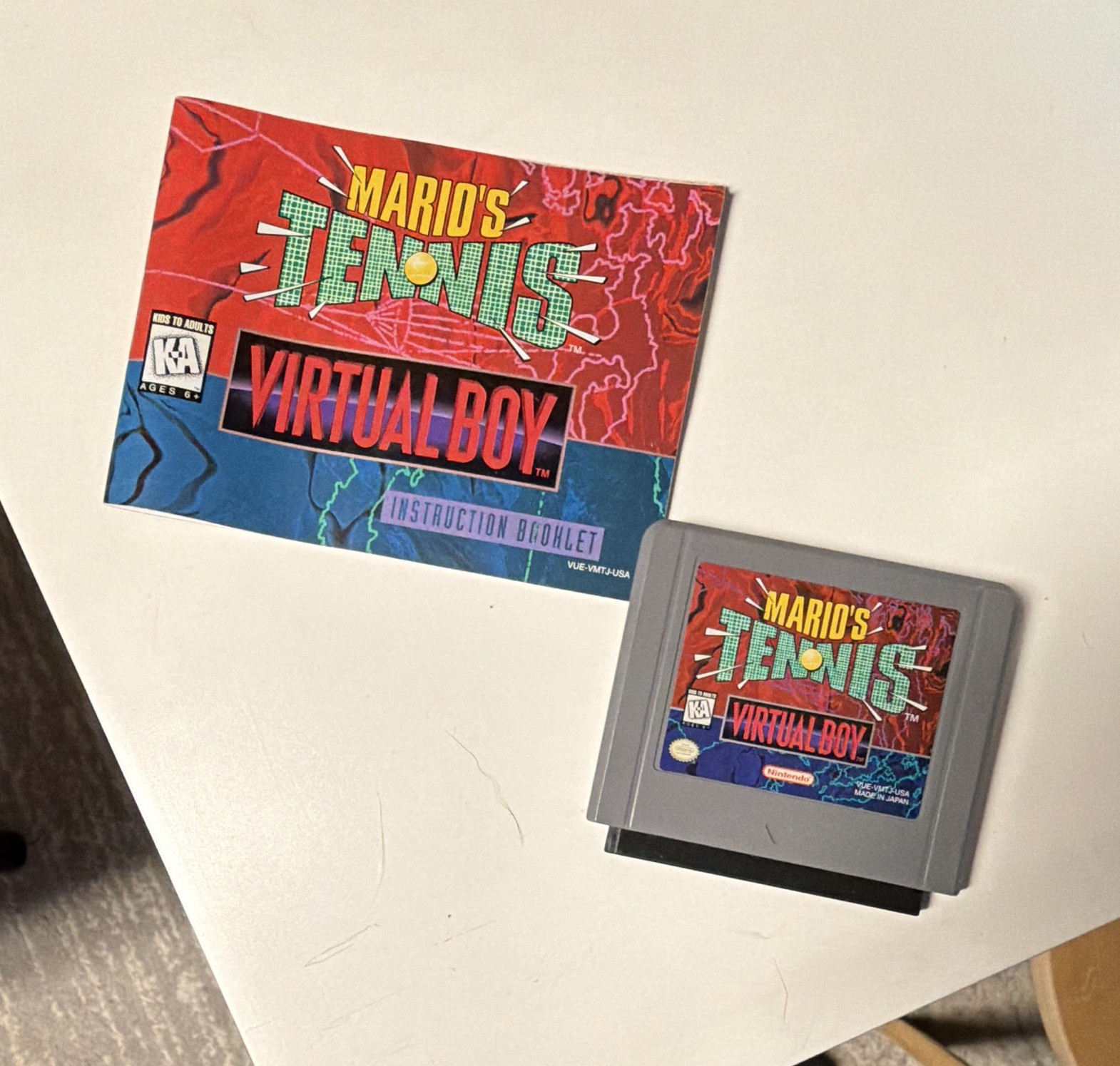 Nintendo Mario’s Tennis Nintendo Virtual Boy 1995 Sports Tennis w/ Manual NTSC