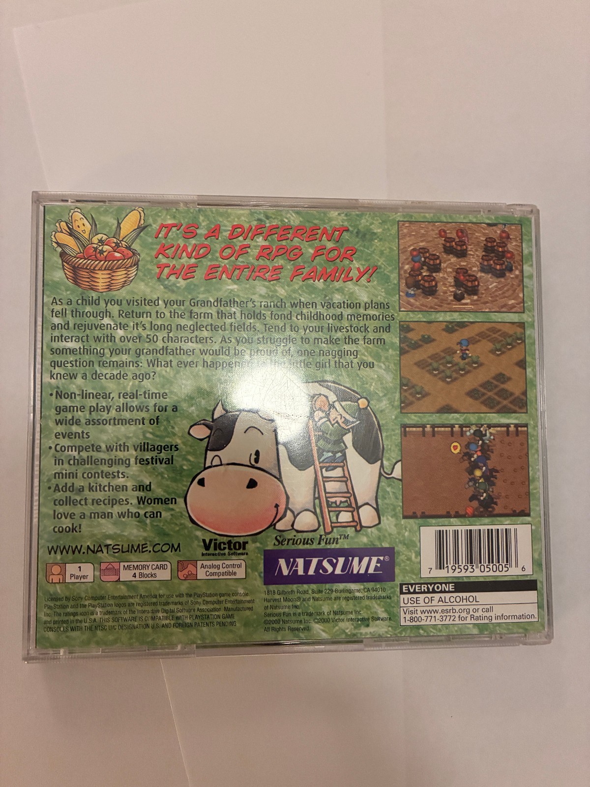 Harvest Moon Back to Nature for PS1 Used CIB tested US seller