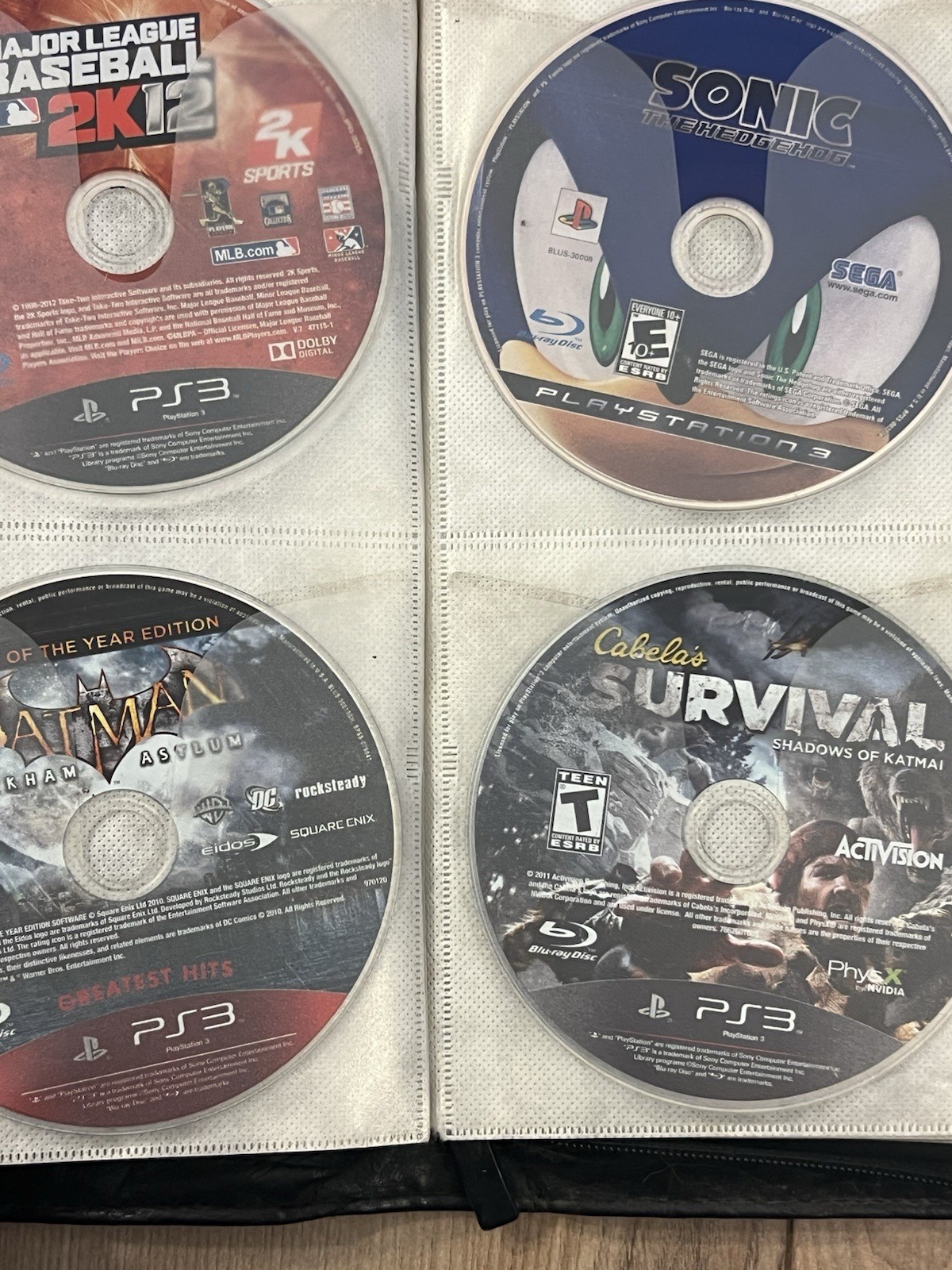 Lot Of 64 Sony Playstation 3 PS3 Disc Only Games Binder Untested Mixed Games