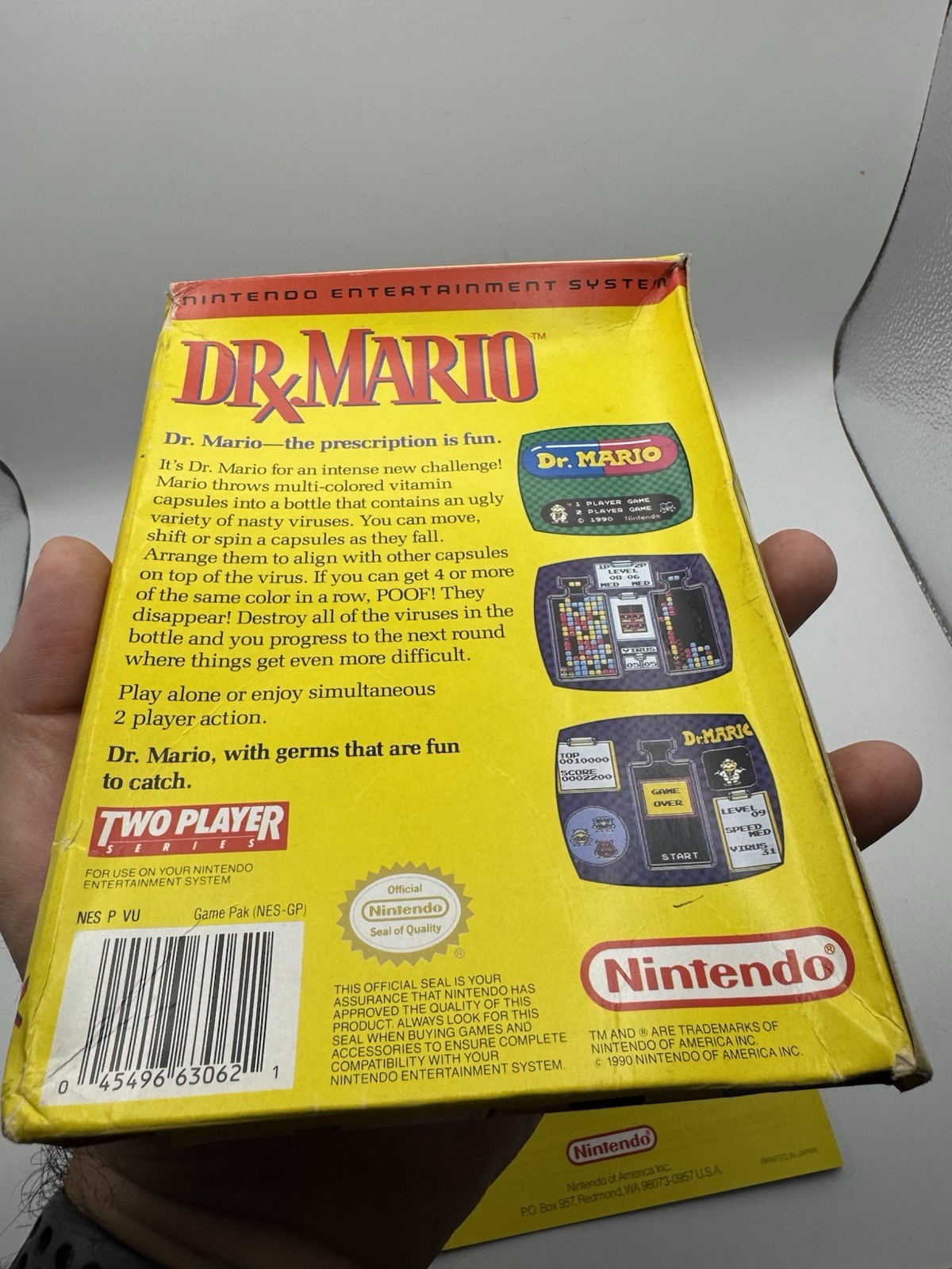 Dr. Mario NES Nintendo BOX & MANUAL ONLY – No Game – See Pics!