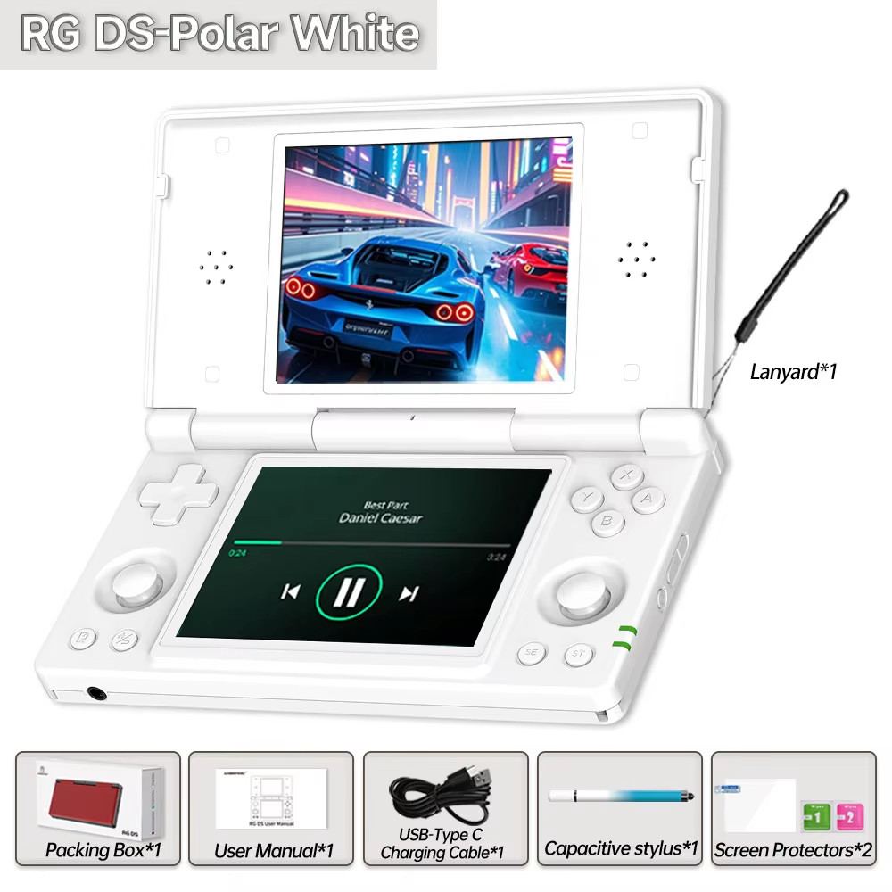 ANBERNIC RG DS Handheld Game Console 4″ IPS Multi-touch Dual-screen (Flip)