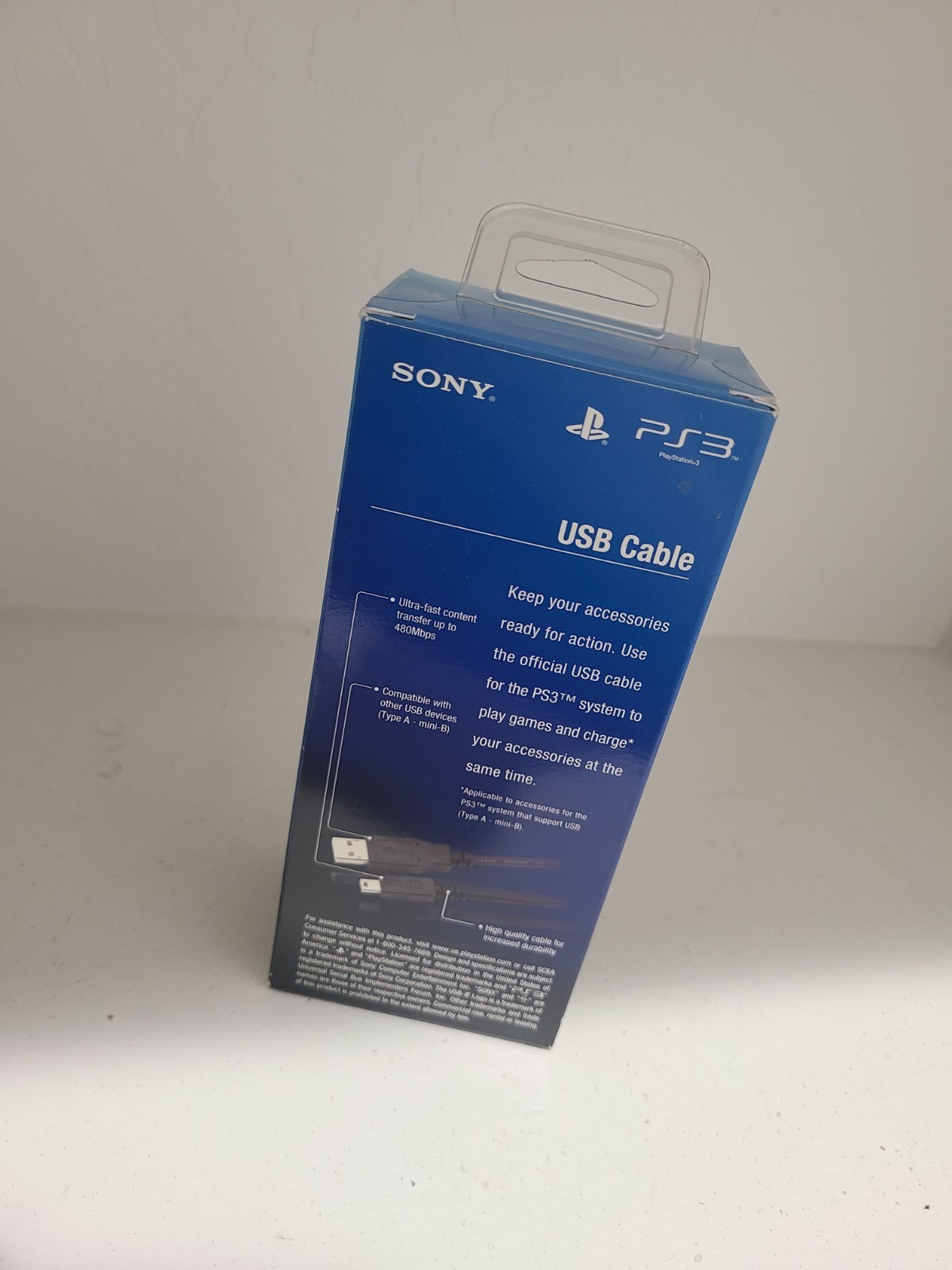 Sony Oem PS3 Usb Cable 9ft. New Sealed