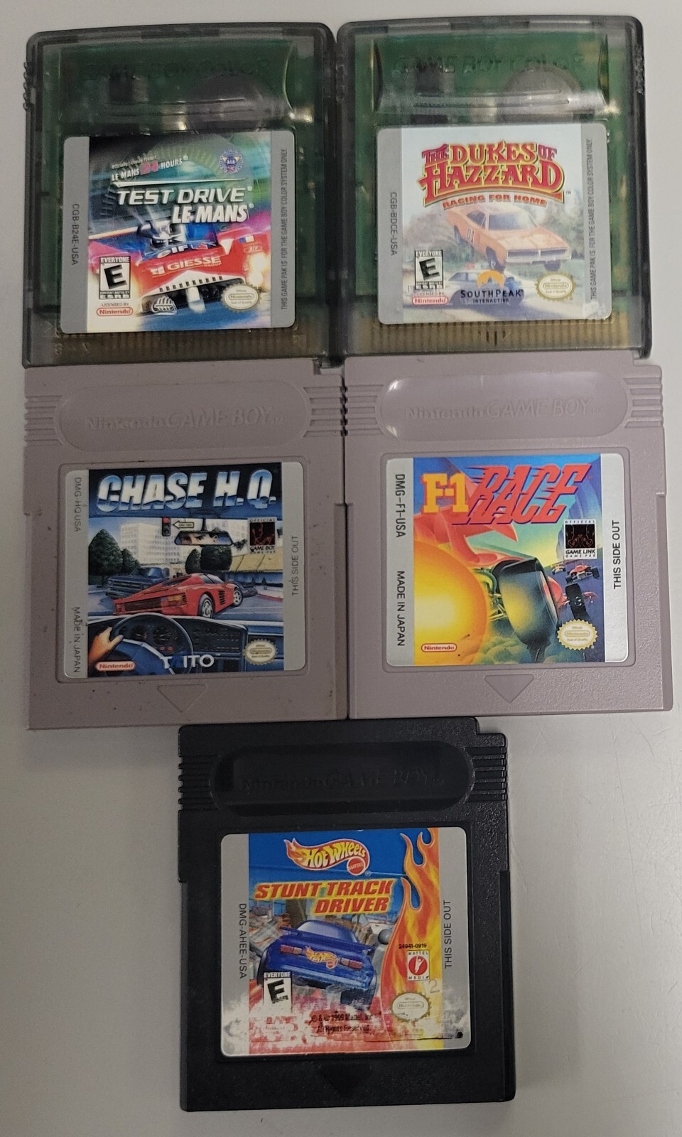 Nintendo GameBoy & GB Color Racing Bundle- Dukes,Hotwheels,Testdrive F1,Chase HQ