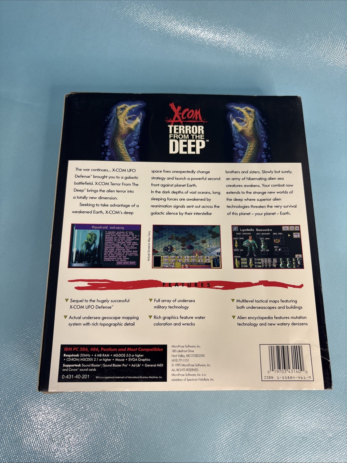 X-COM Terror From the Deep PC Big Box MicroProse w/ Manual Inserts COMPLETE