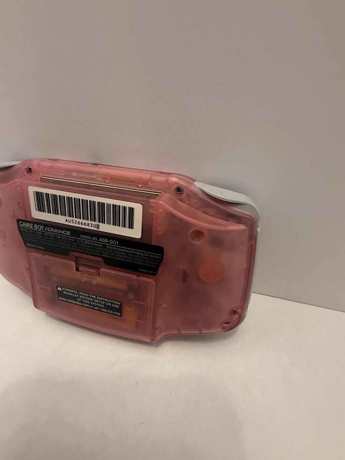 Nintendo Game Boy Advance AGB-001 Pink Handheld Console Color Screen Region Free