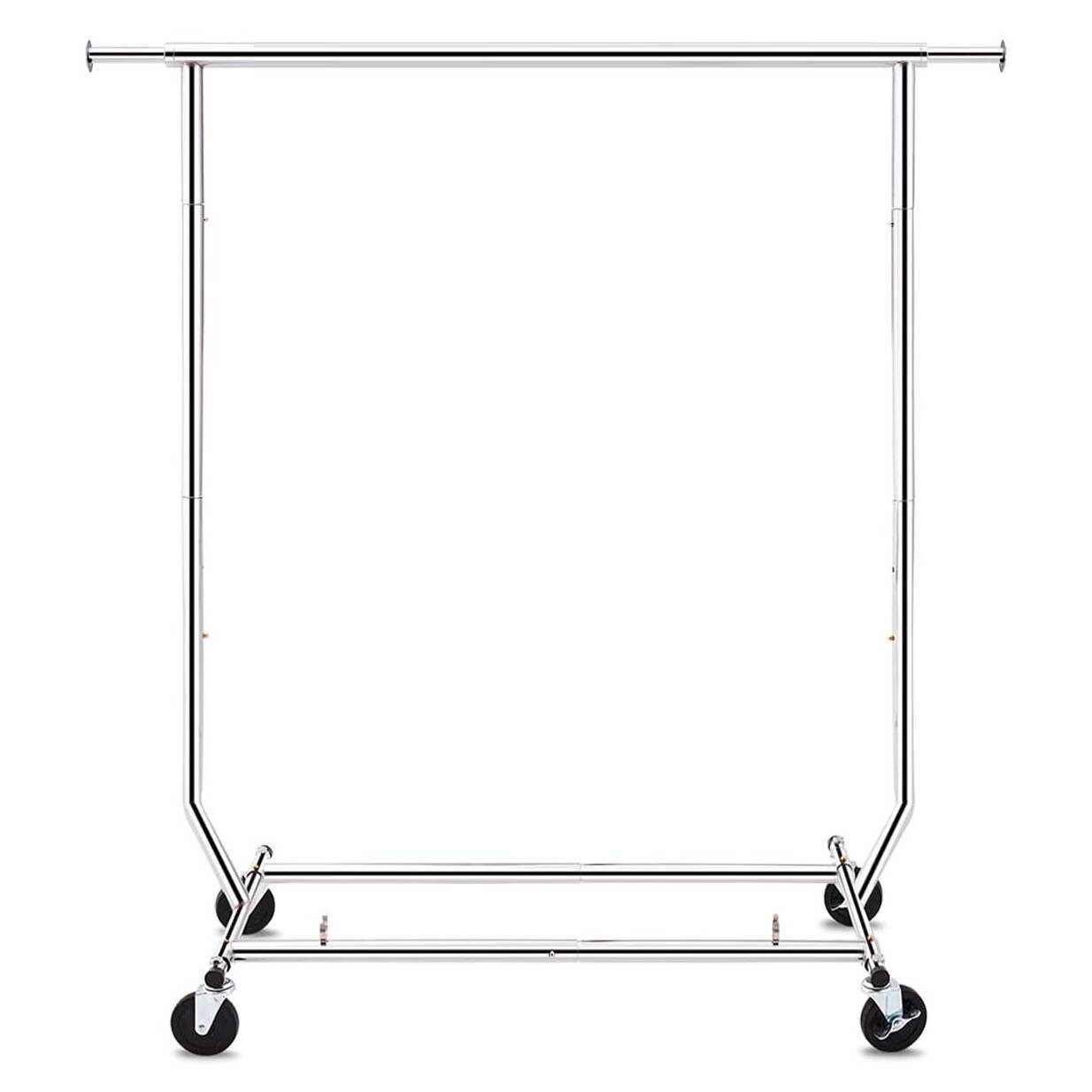 Heavy Duty Metal Clothing Garment Rack with Lockable Wheels – 250 lbs. Capacity