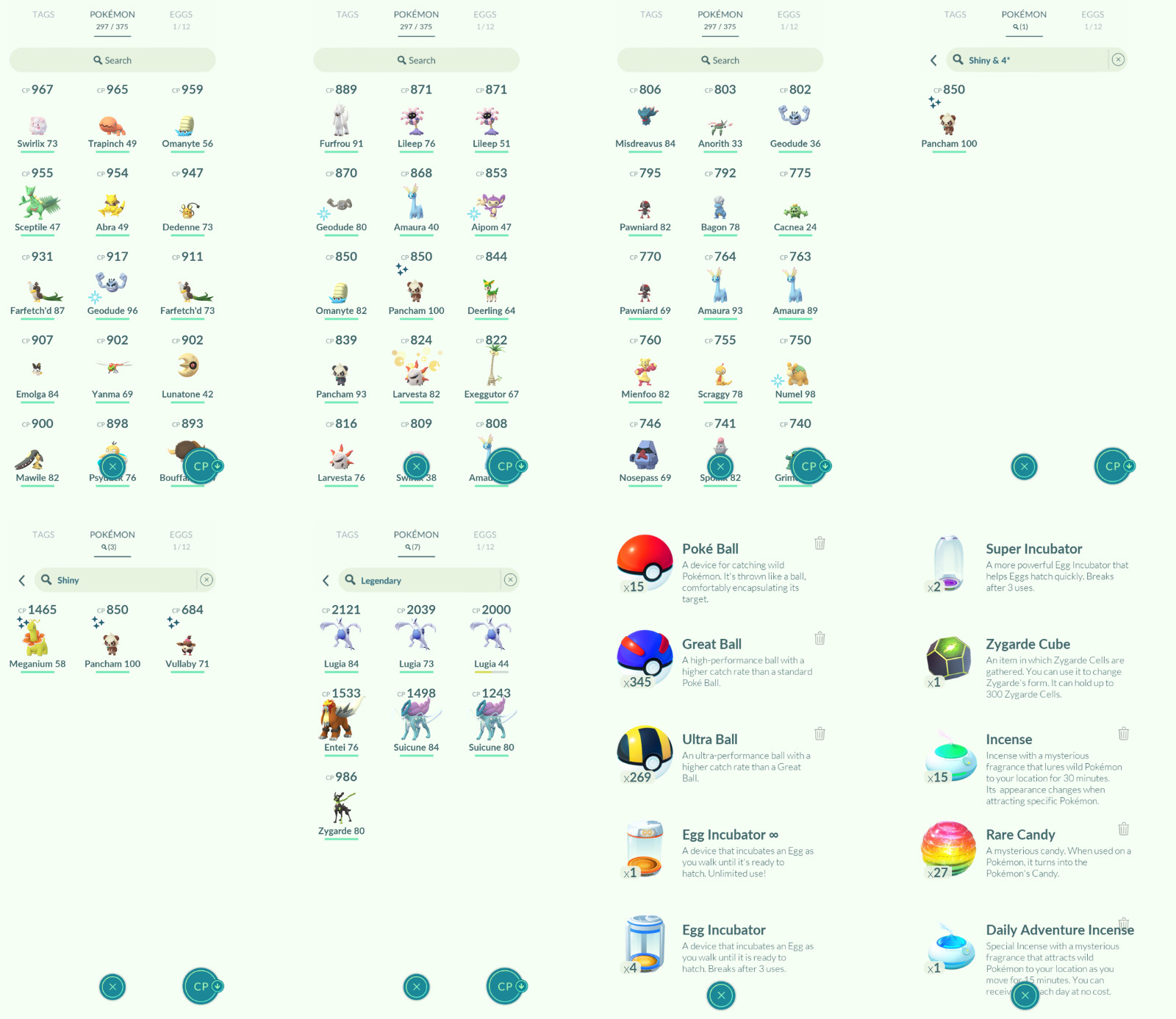 Pokémon Acc Go – Level 45 – 3 Shiny – 7 Legendary – Instant D3livery