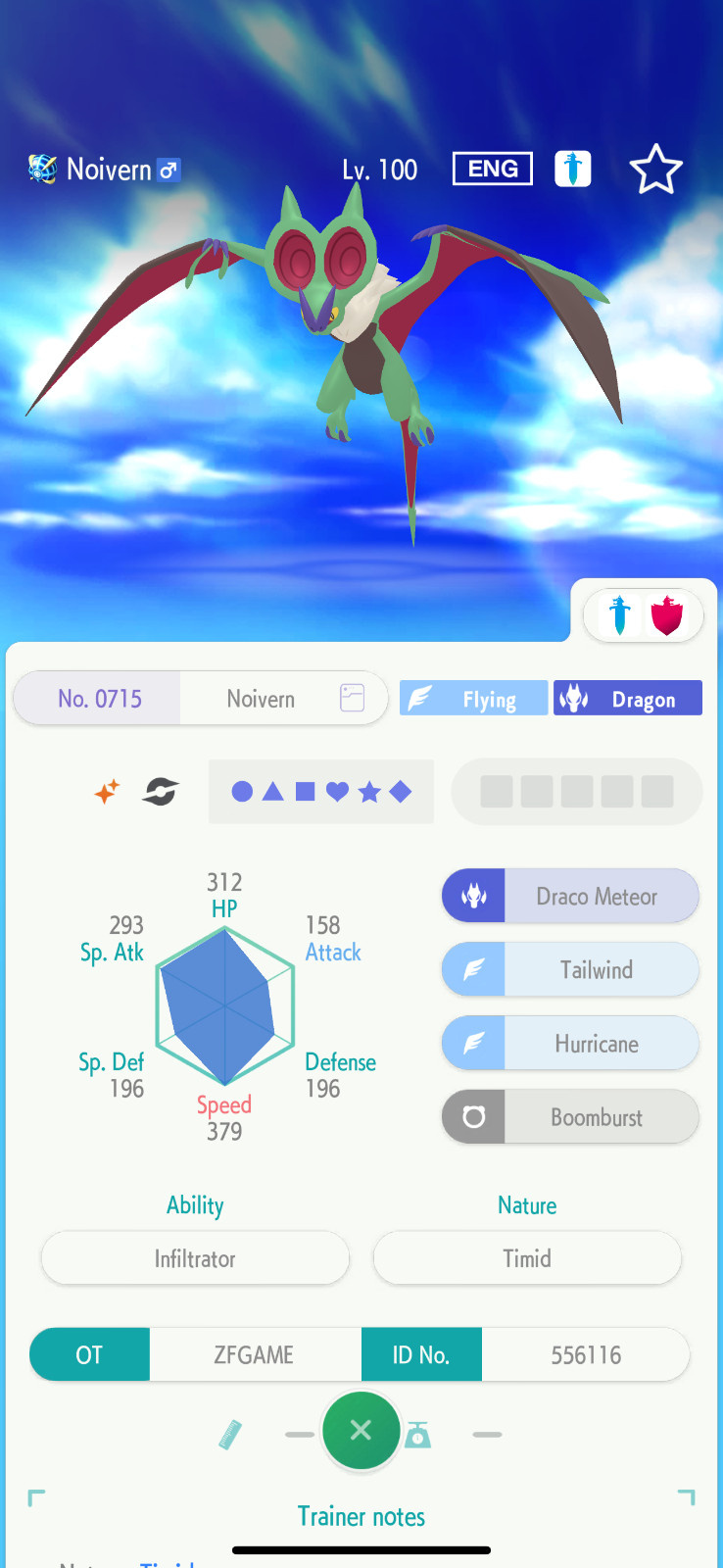 ✨6IV SHINY Noivern + EVS🚀 POKEMON HOME✨Champions✨Online delivery⚡